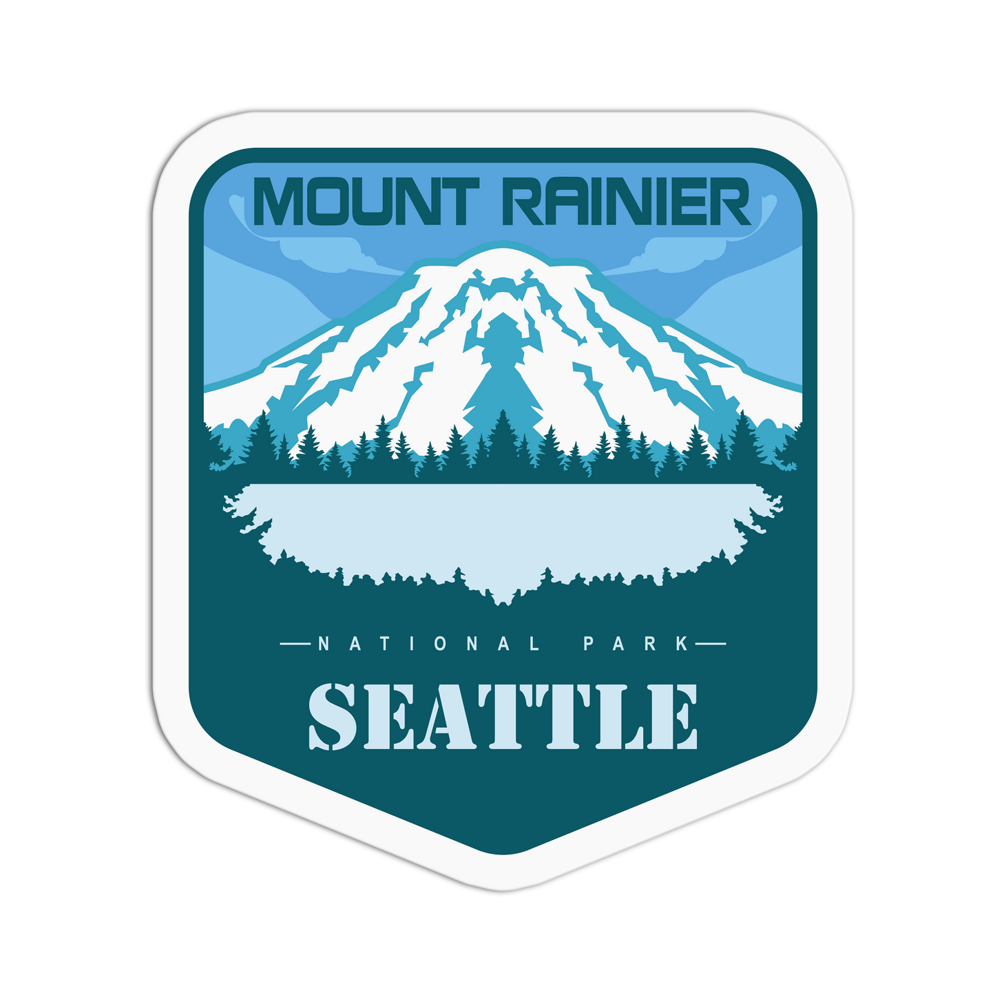 Mount Rainier Travel Series Seattle Stickers