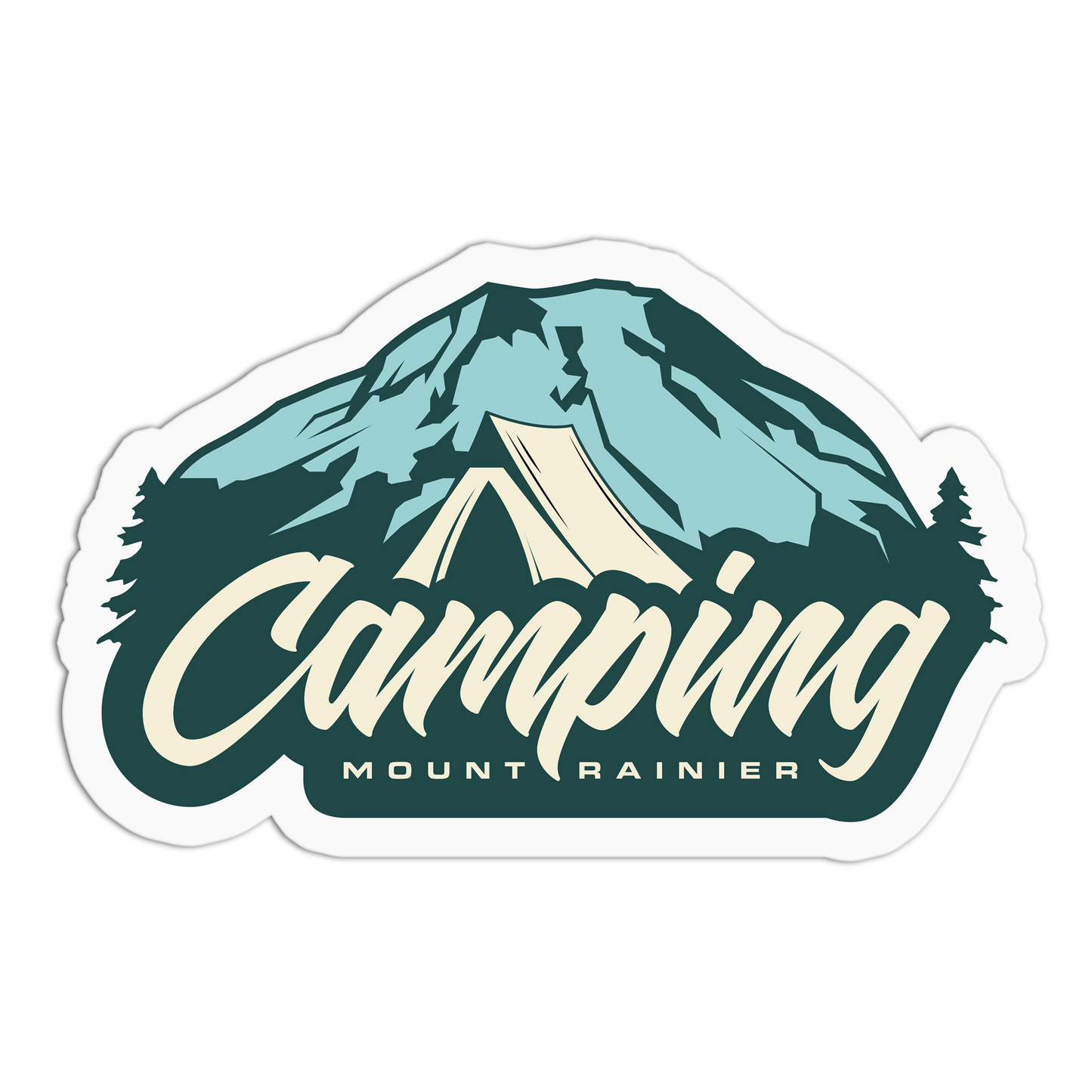 Camping Mount Rainier Travel Series Seattle Stickers