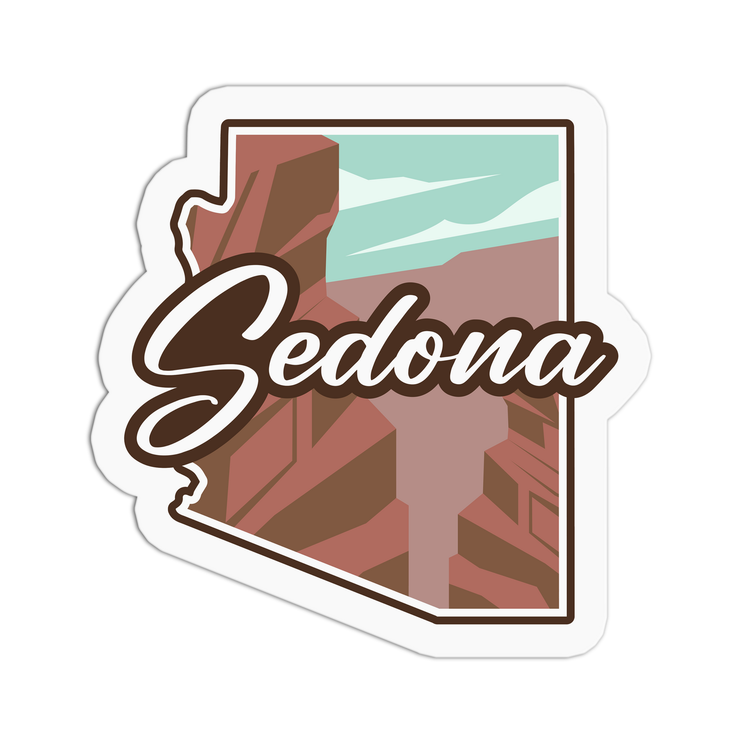 State Silhouette - Travel Series Sedona Sticker - The Stkr Store