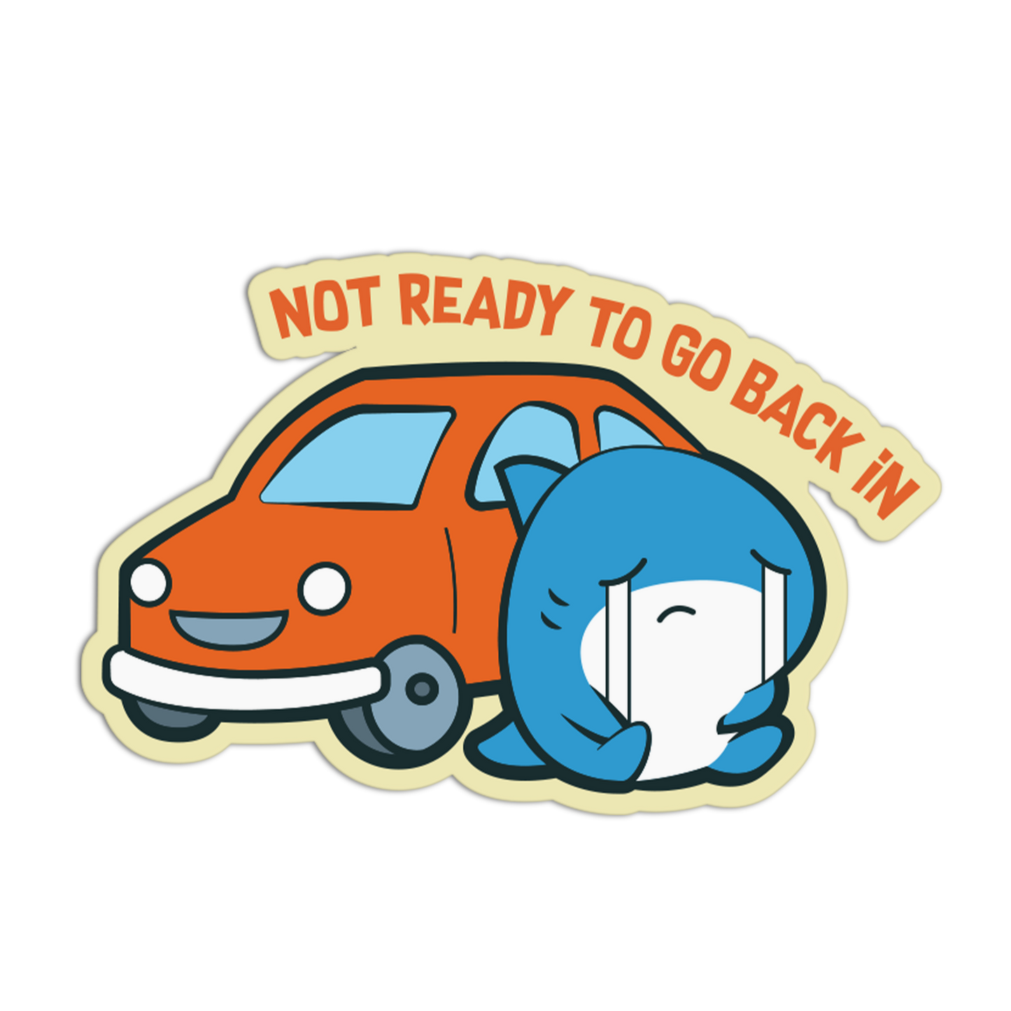 Parking Lot Cry Shark Sticker - The Stkr Store