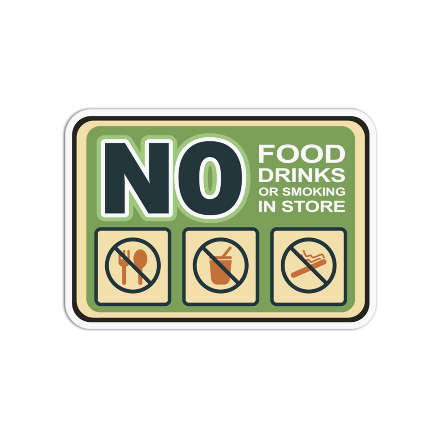 No Food Or Drinks Signage Sticker