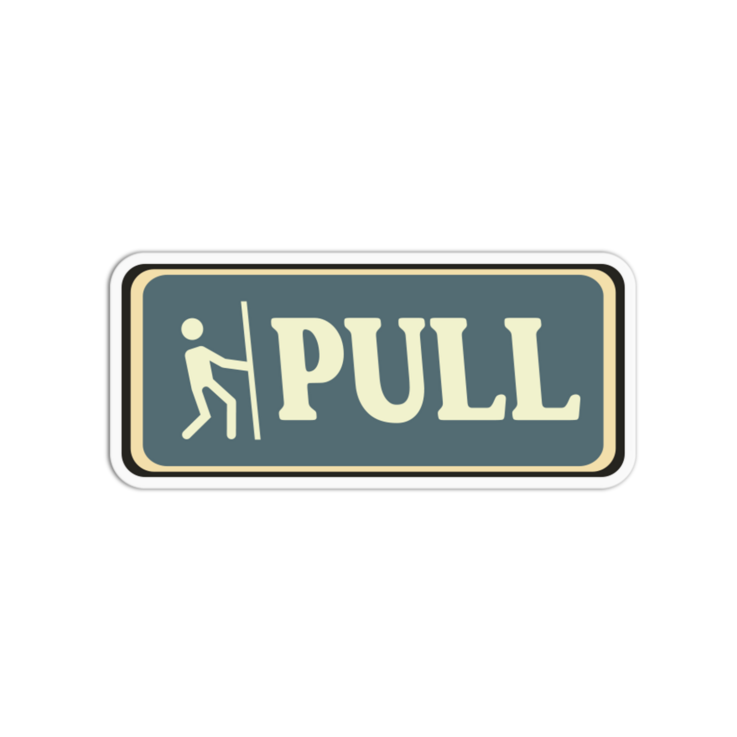 Pull Door Entry Vintage Signage Sticker