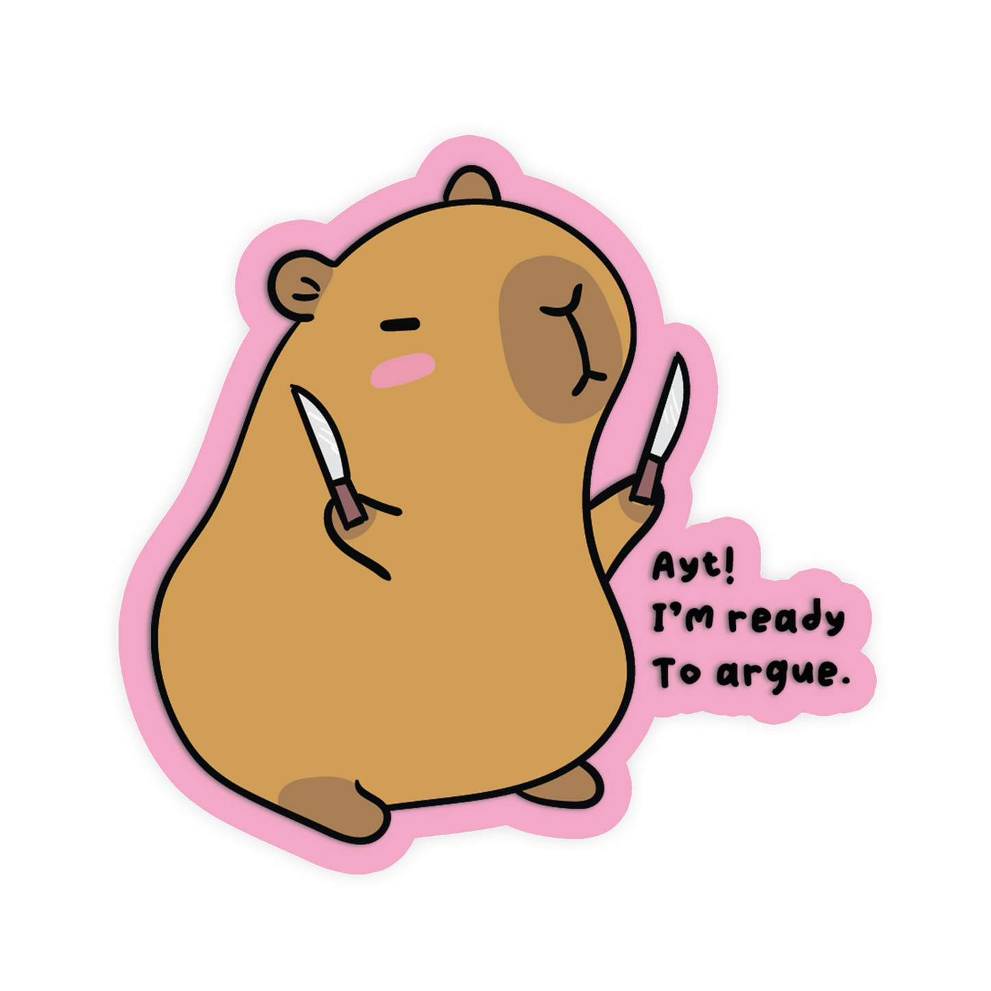 Chaos Capybara - Silly Animal Sticker - The Stkr Store