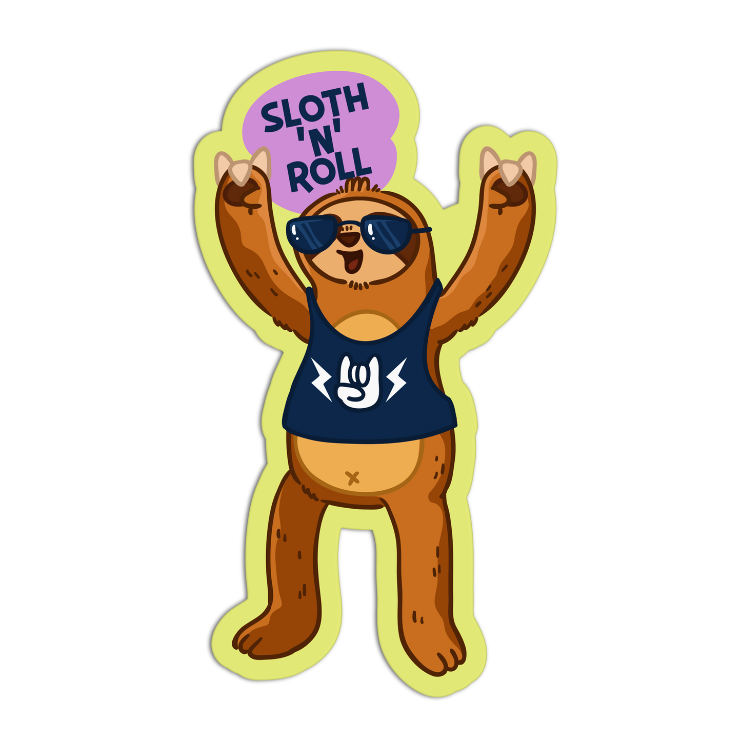 Sloth N'Roll Sloth Stickers