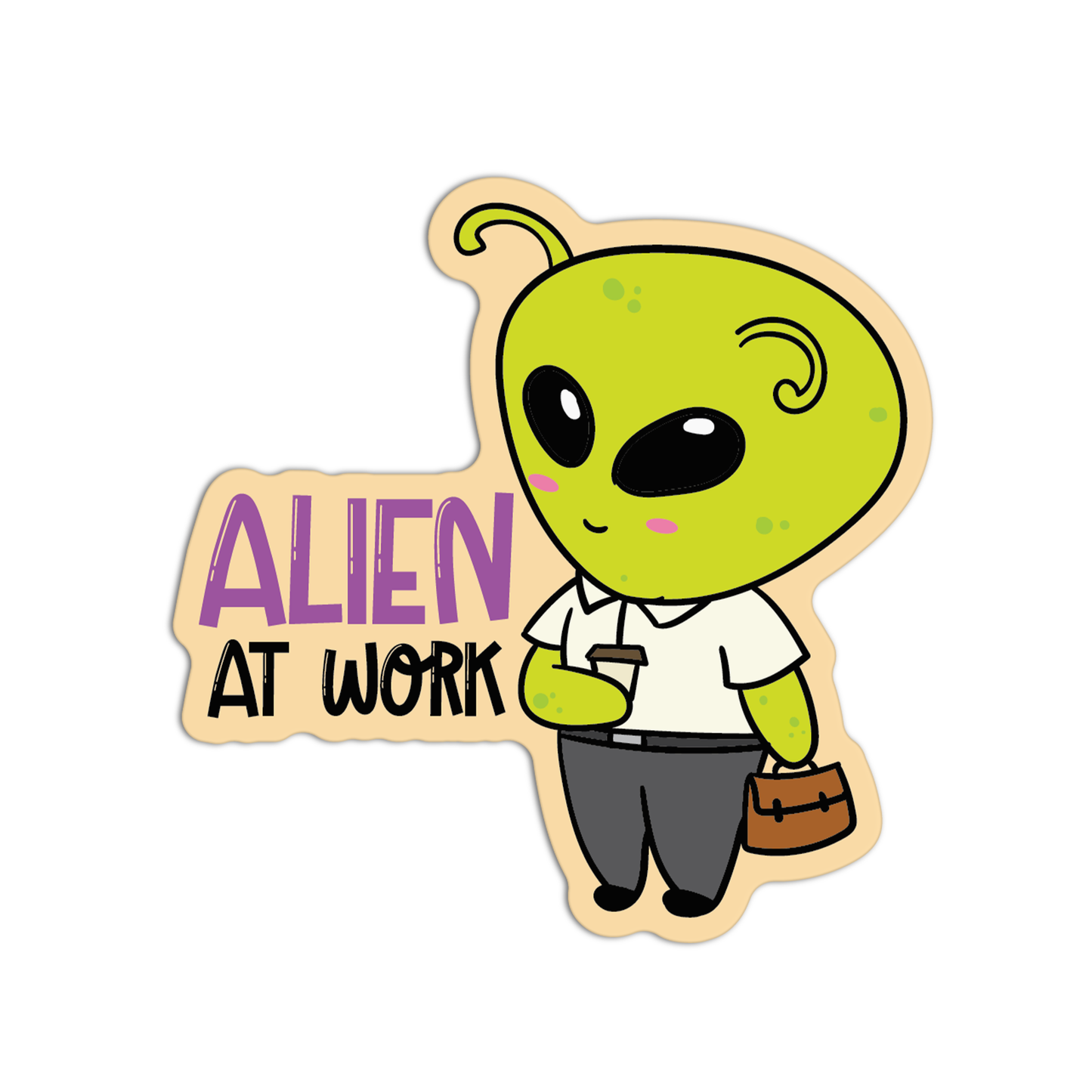 Alien At Work Space Stuff Stickers