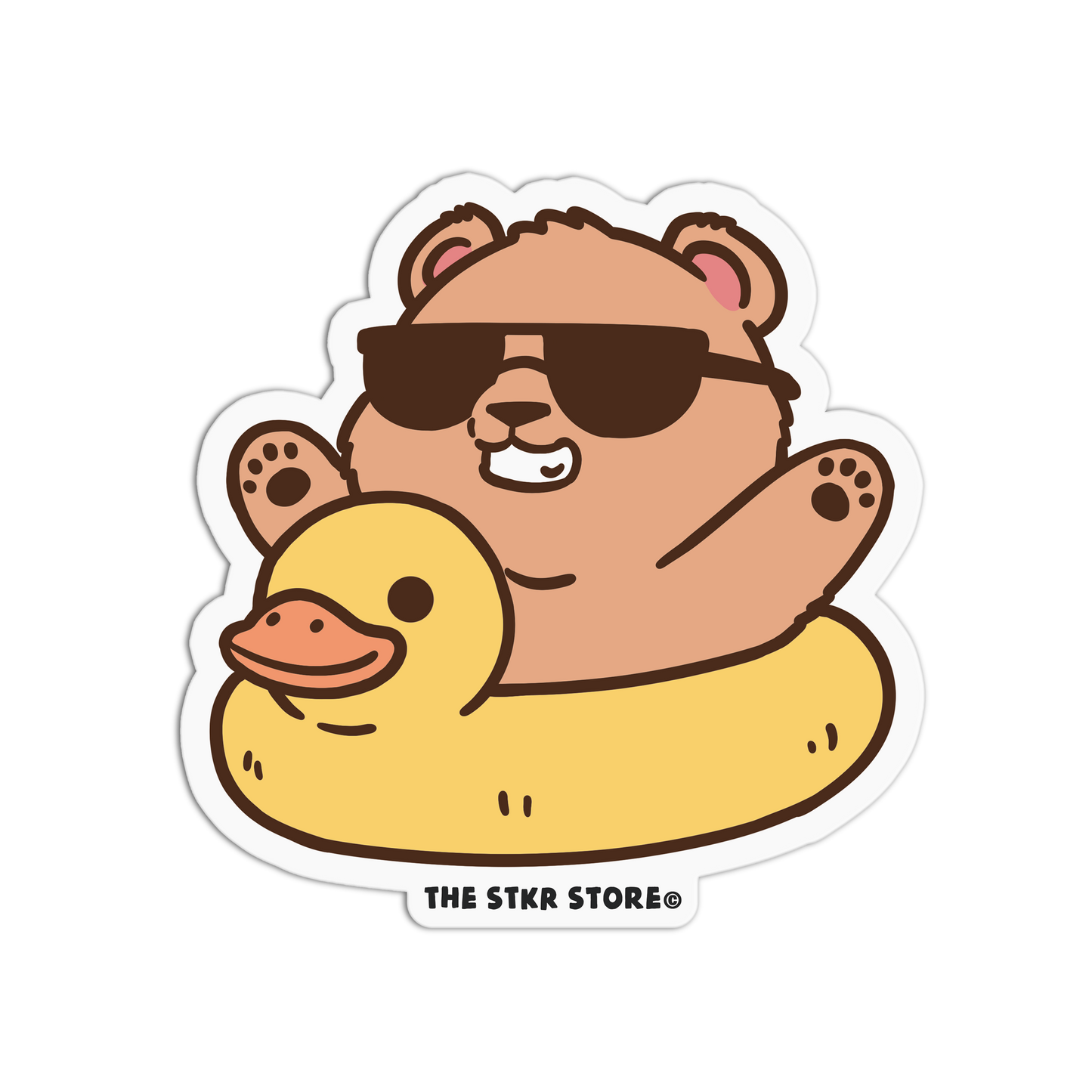 Rubber Ducky - Summer Bear Sticker - The Stkr Store