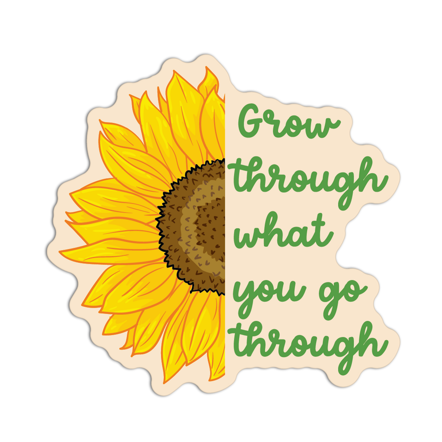 Grow Through What You Go Through Sunflower Stickers