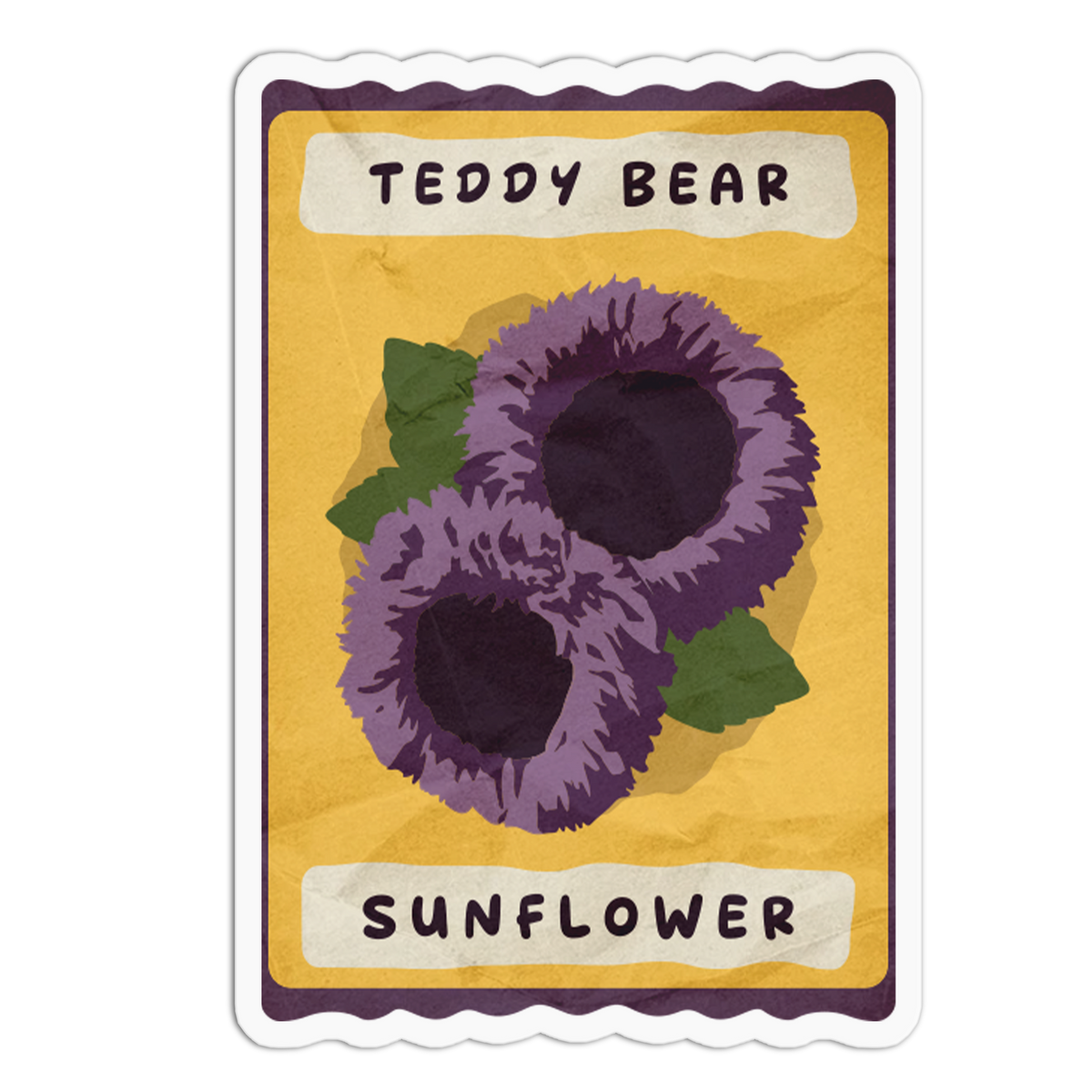 Teddy Bear Sunflower Packet Sticker