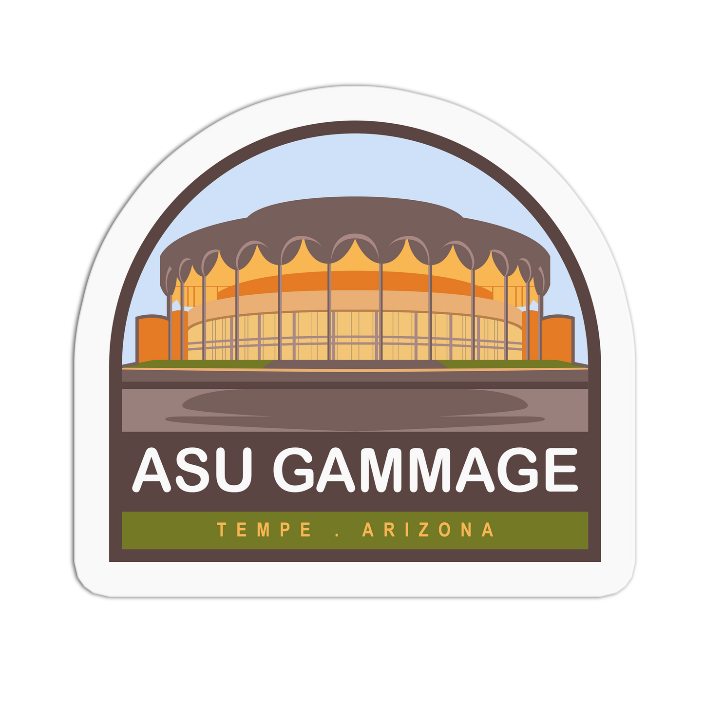 ASU Gammage - Travel Series Tempe Sticker - The Stkr Store
