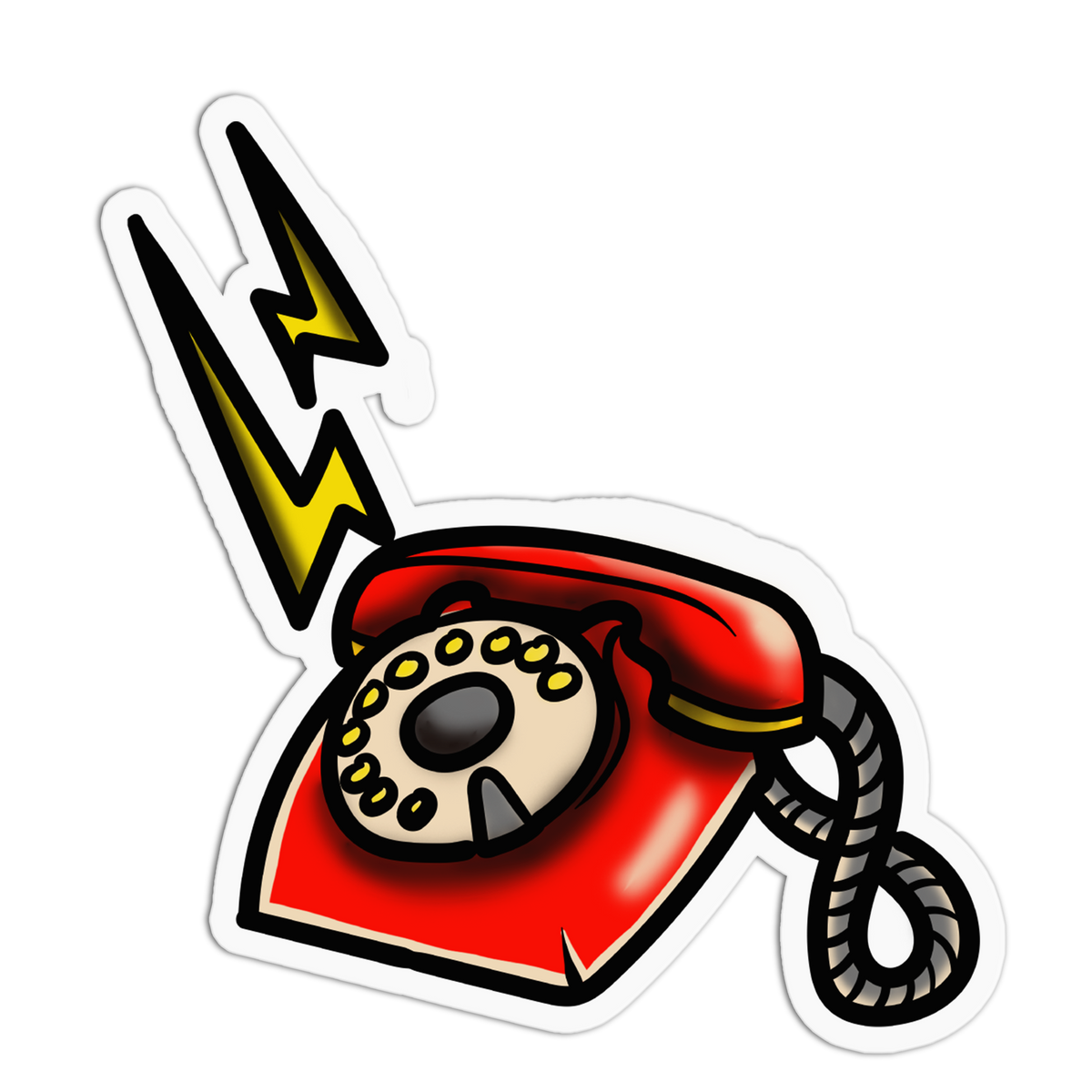 Red Telephone - Traditional Tattoo Sticker