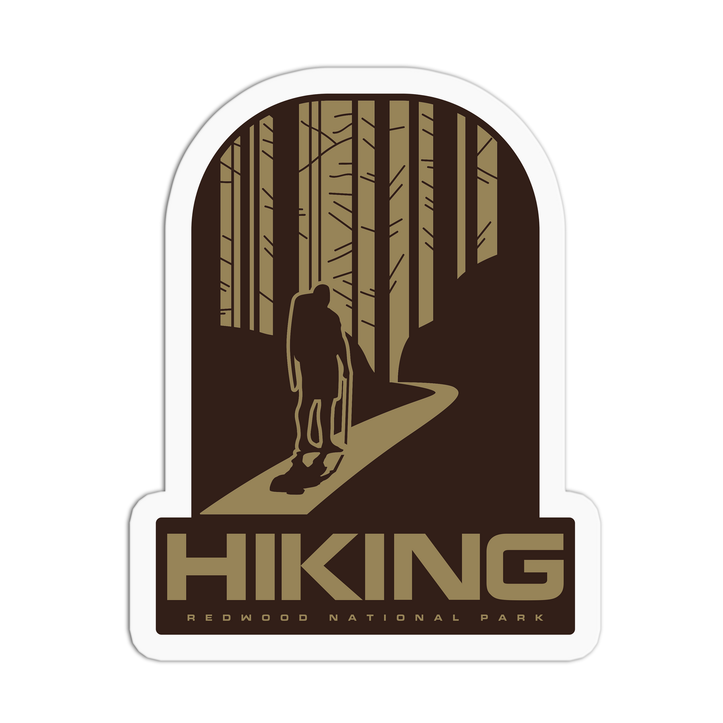 Hiking Travel Series Redwood Stickers