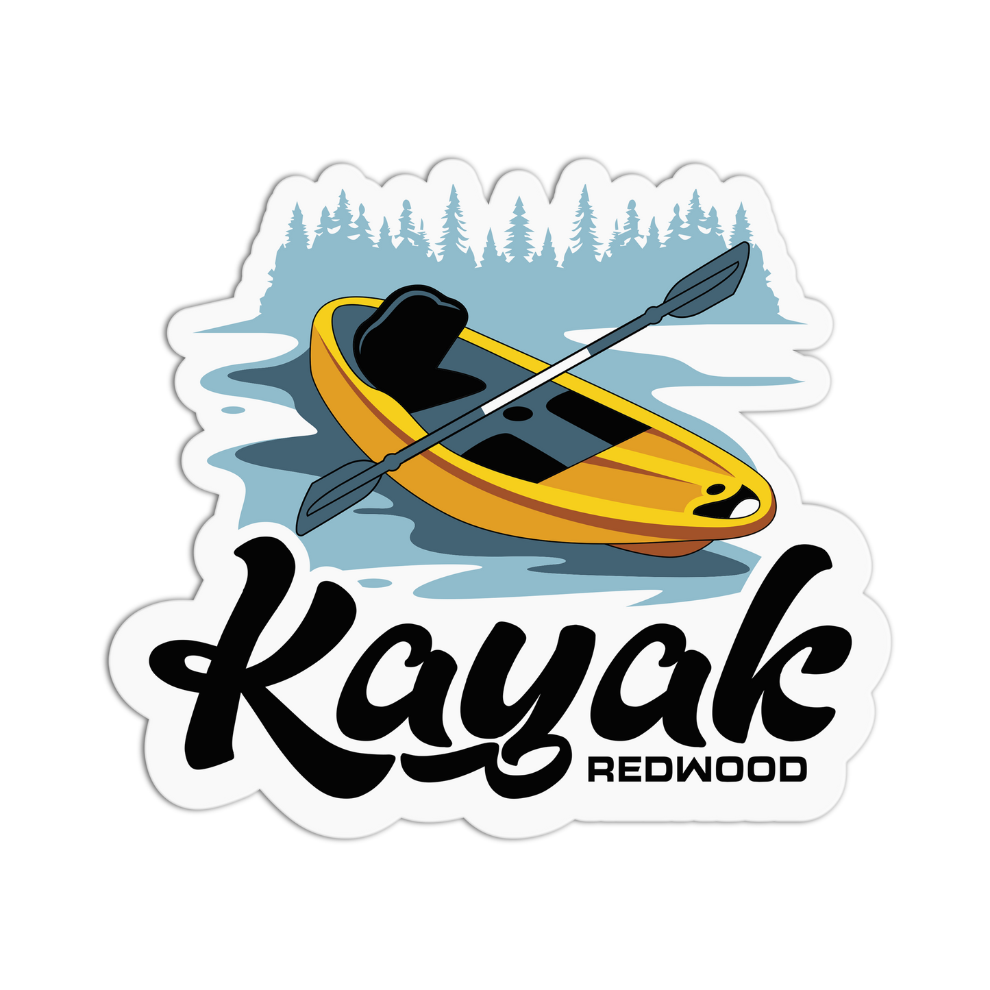 Kayak Travel Series Redwood Stickers