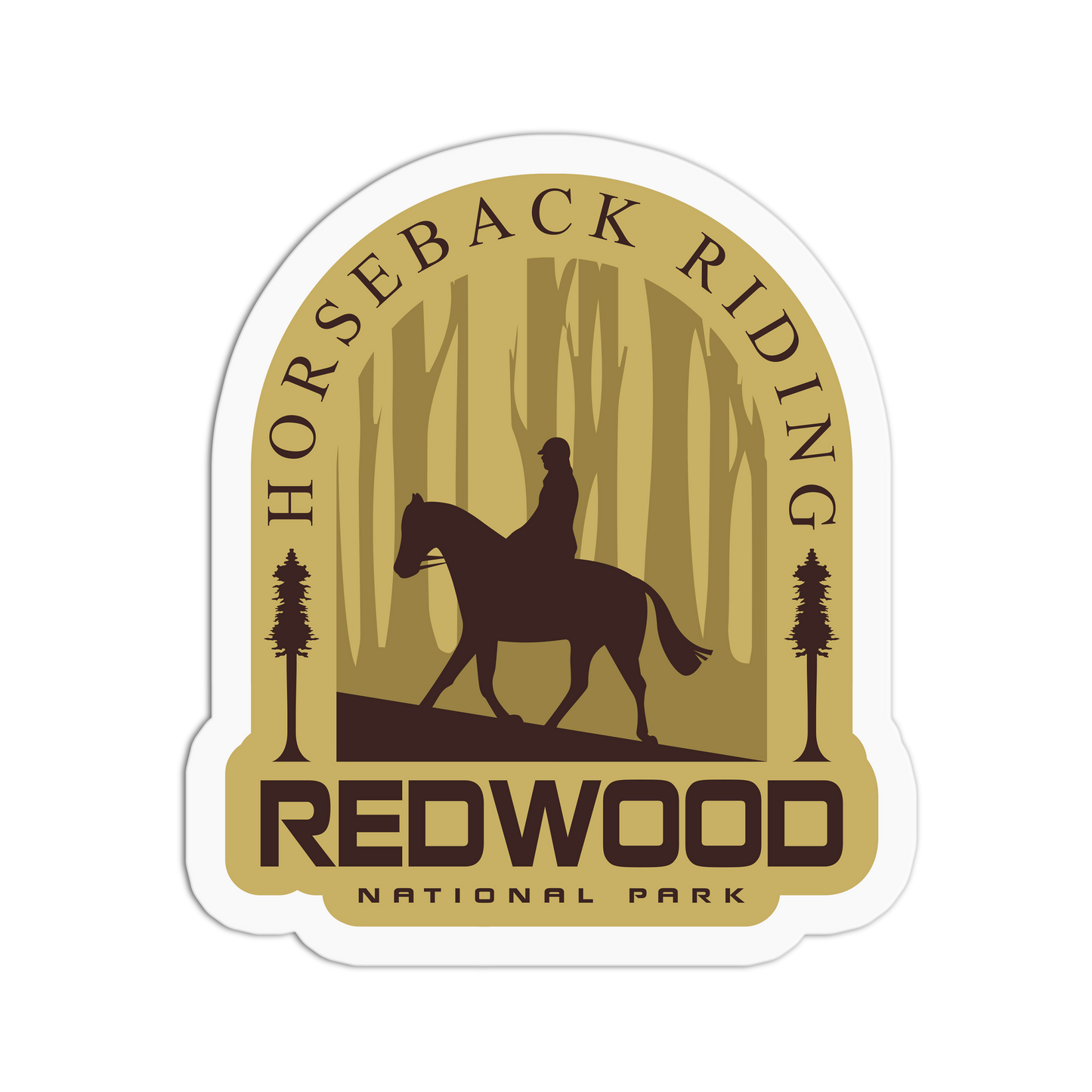 Horseback Riding Travel Series Redwood Stickers
