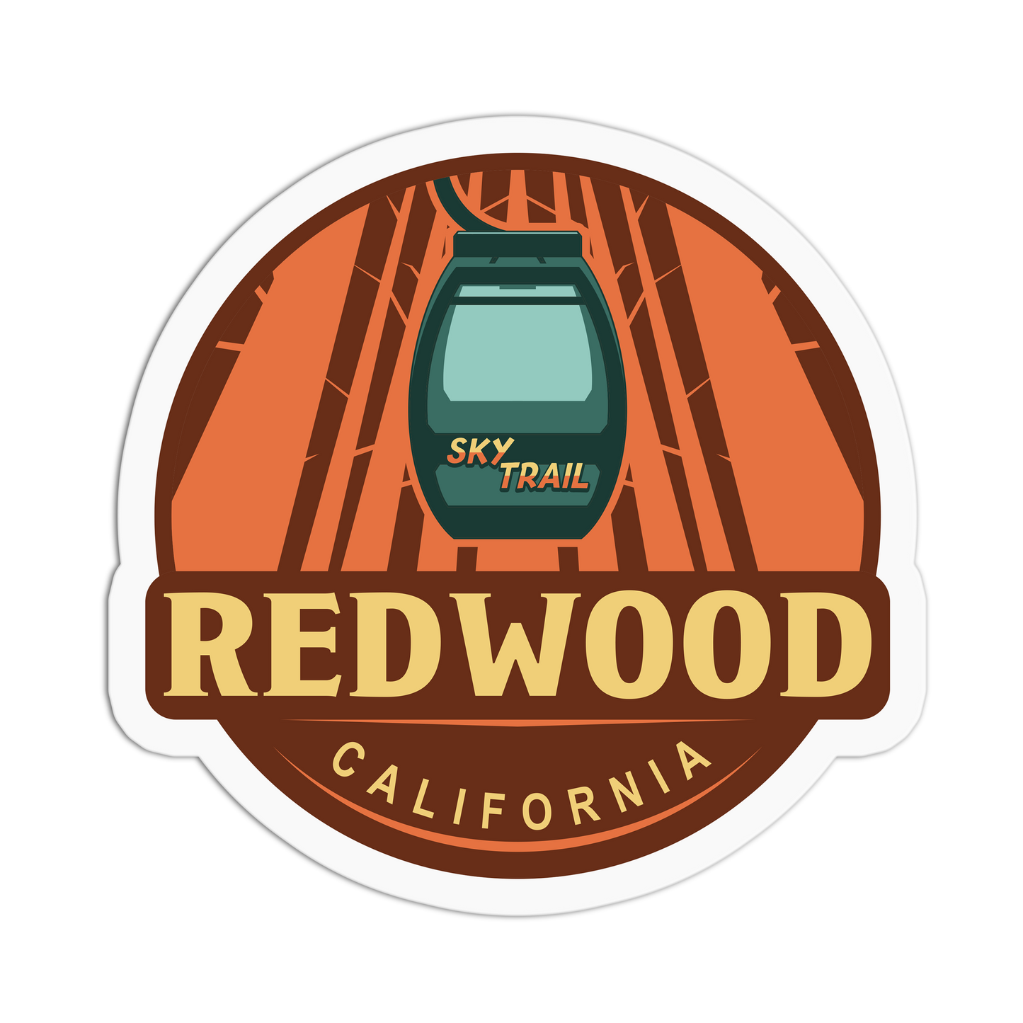 Redwood California Travel Series Redwood Stickers