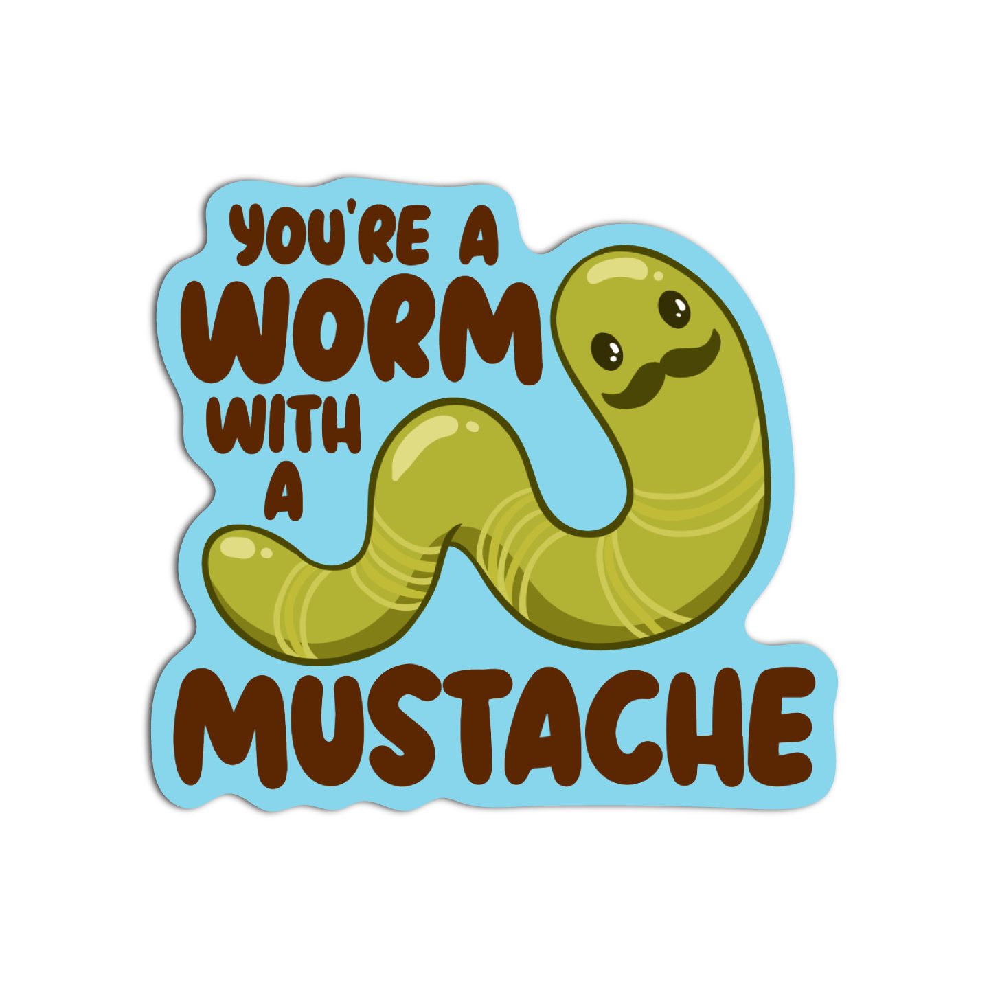 You are a worm with a Mustache Vanderpump Rules Sticker