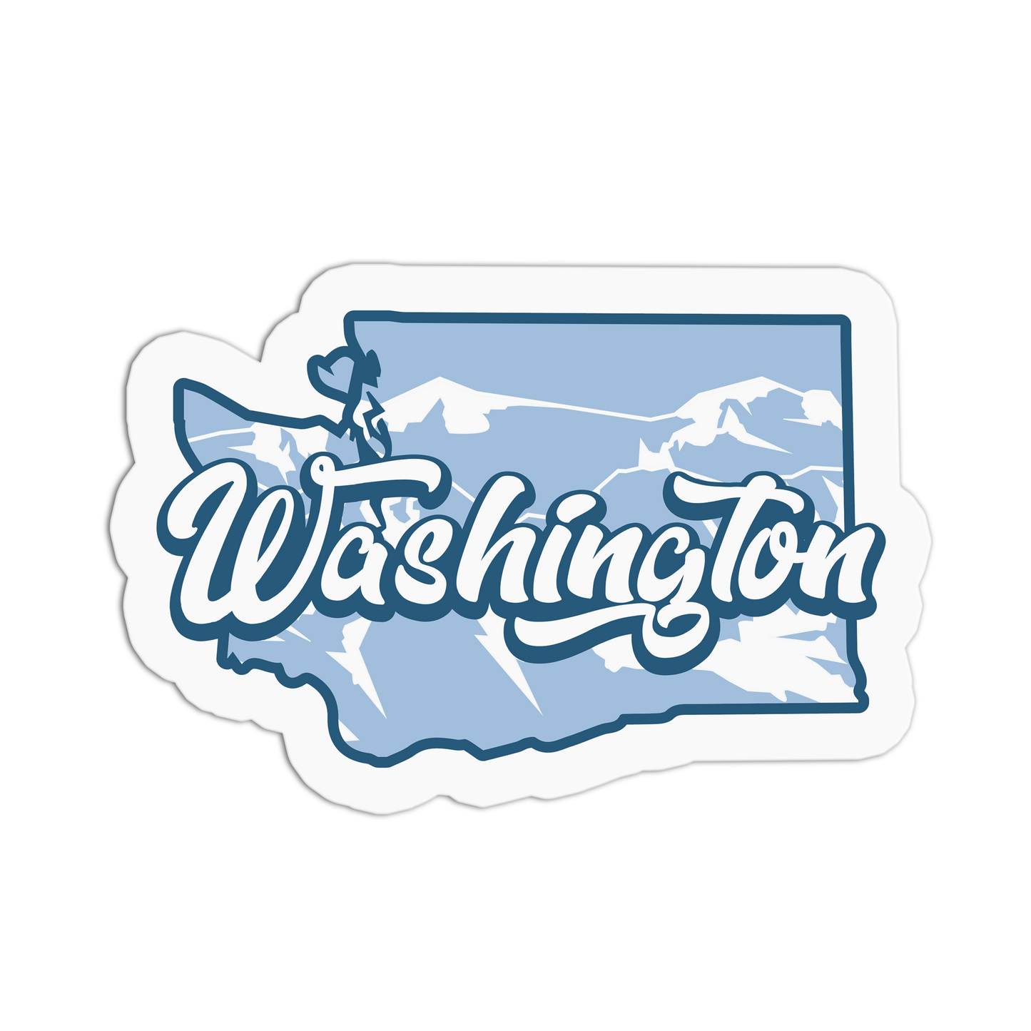Washington State Silhouette - Travel Series Washington Sticker - The Stkr Store