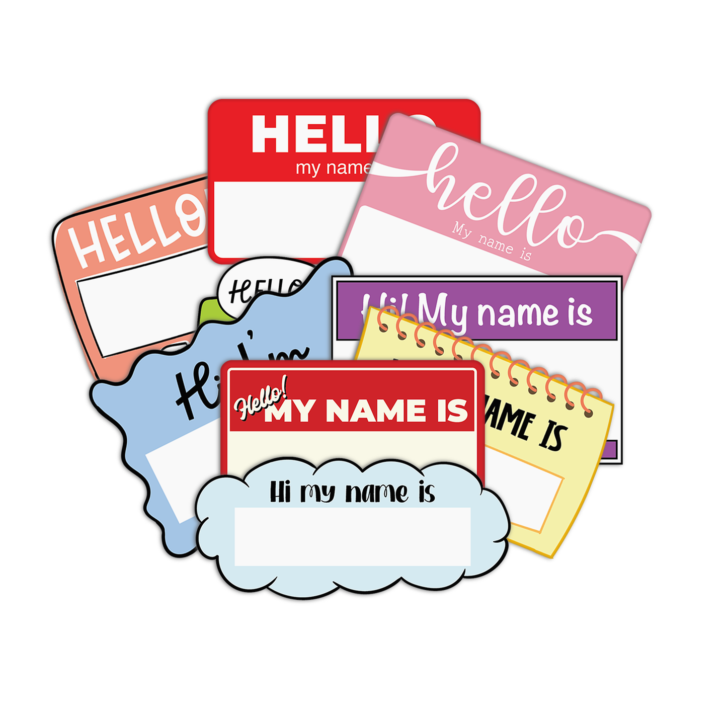 Name Tags White 2 Stickers