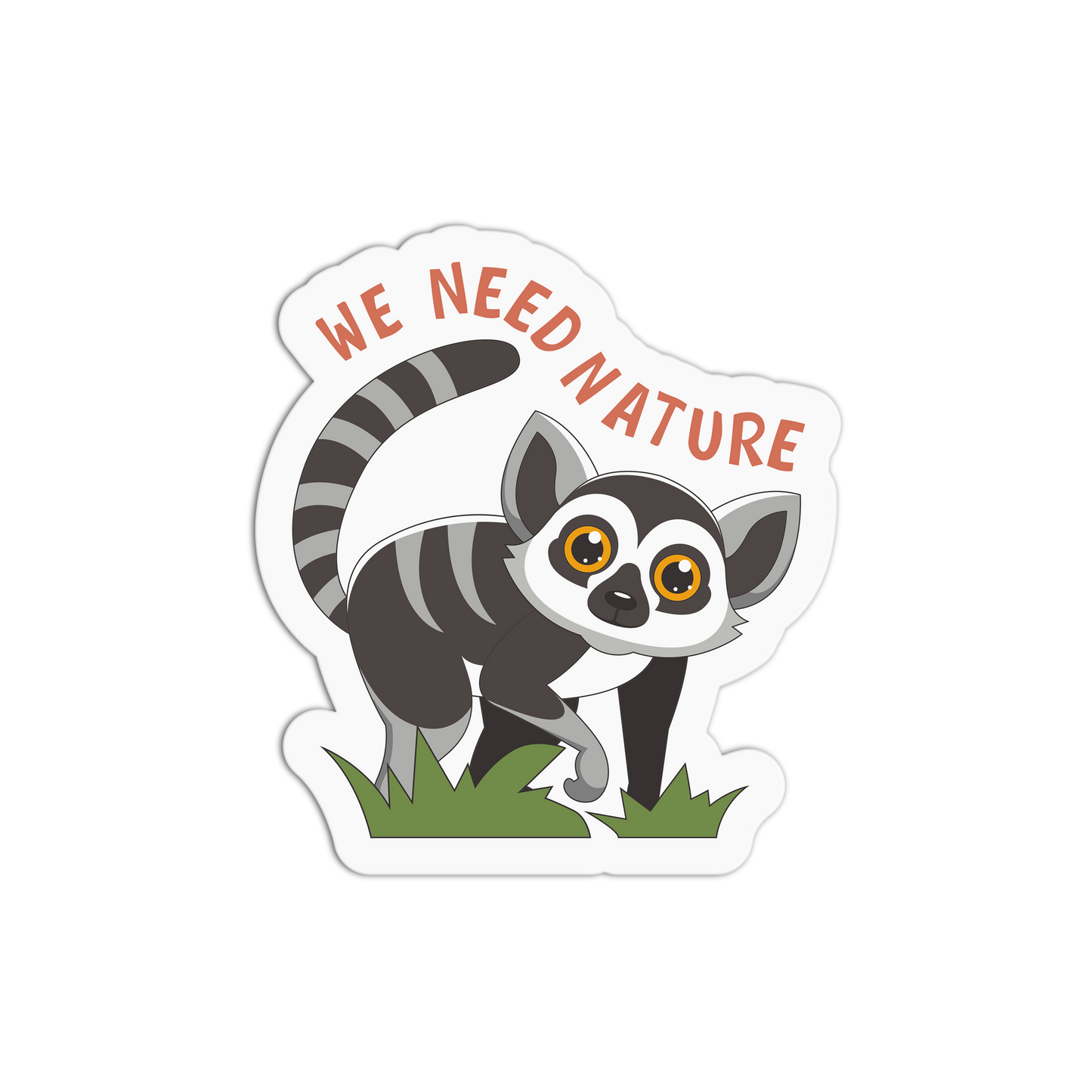 Lemur Wildlife Textured Stickers