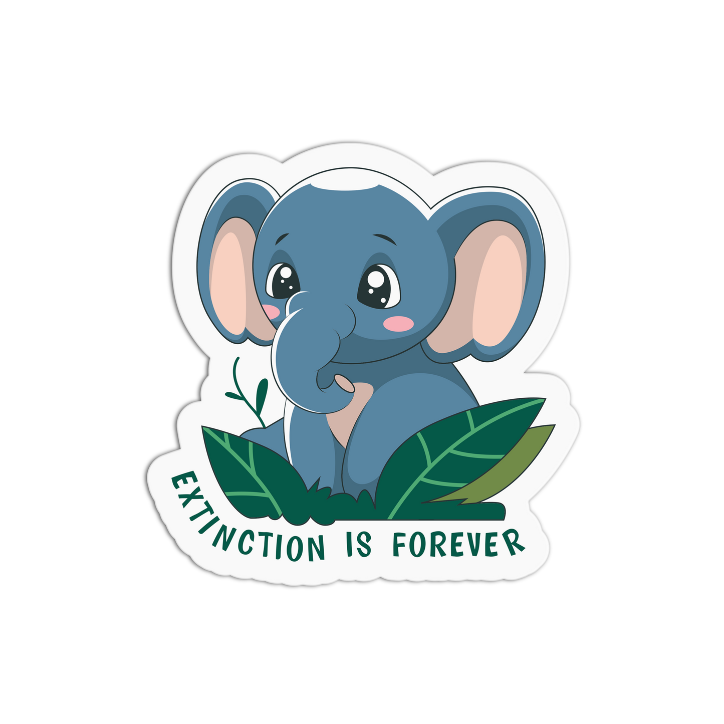 Elephant Wildlife Textured Stickers