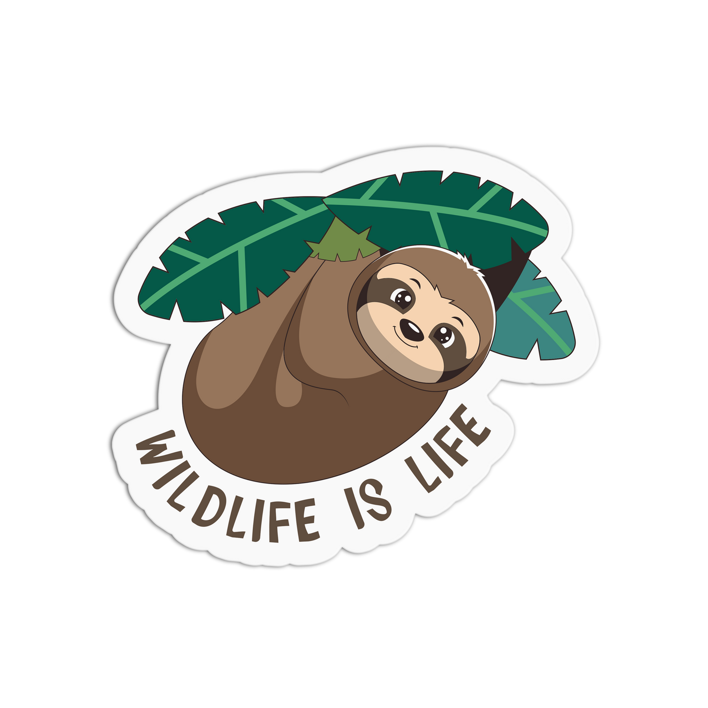 Sloth Wildlife Textured Stickers