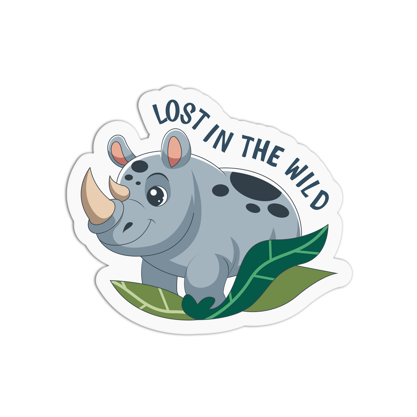 Rhinoceros Wildlife Textured Stickers