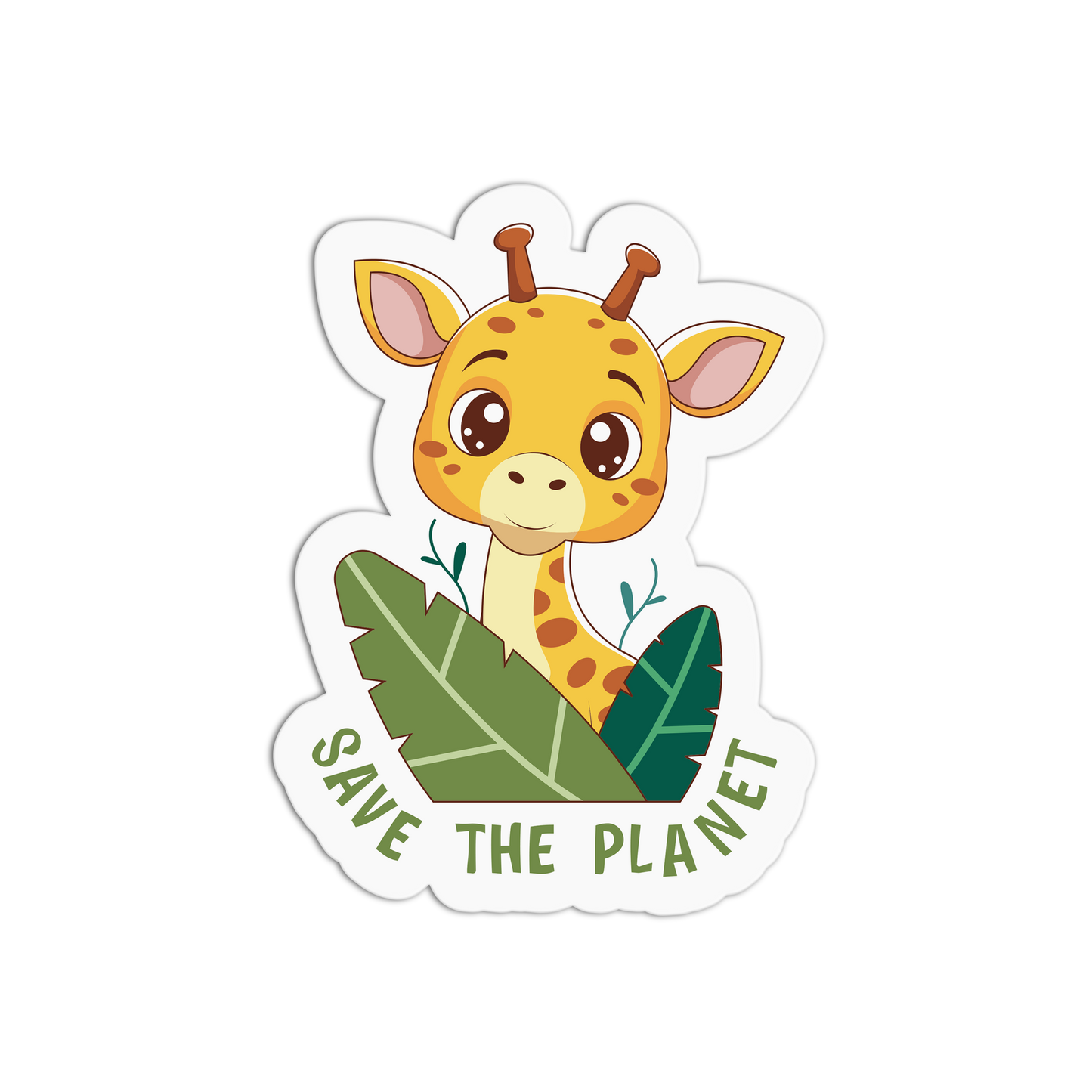 Giraffe Wildlife Textured Stickers