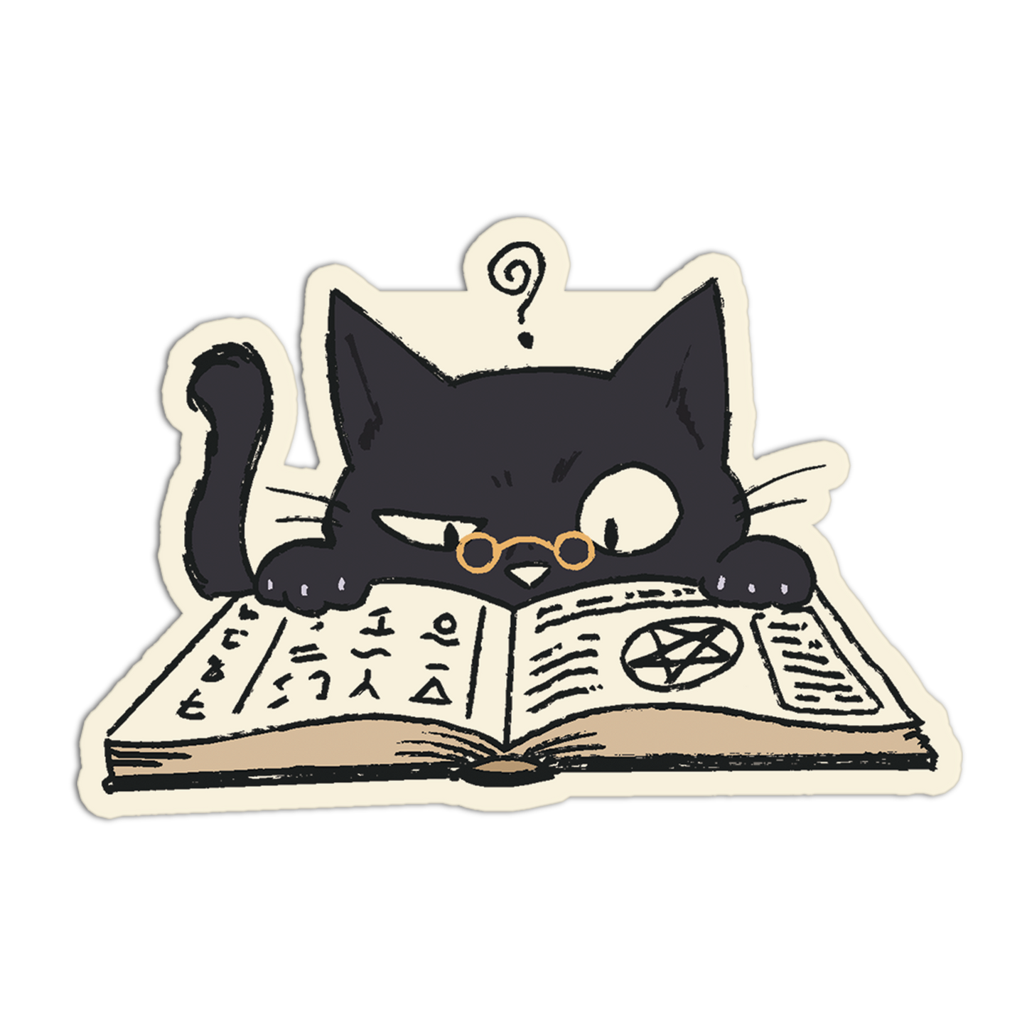 Chanting Spell Witch Cat Sticker