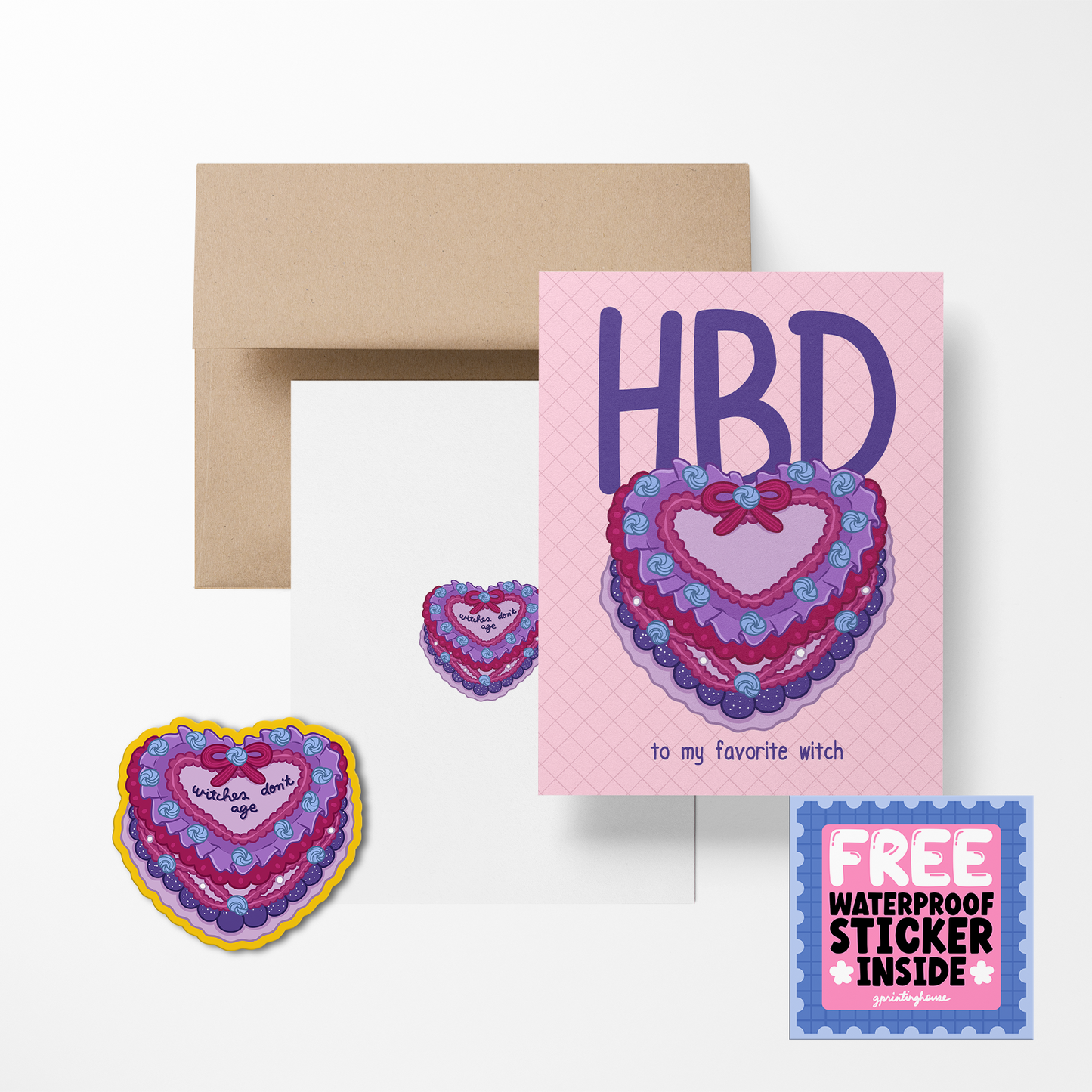 HBD Greeting Card with Sticker