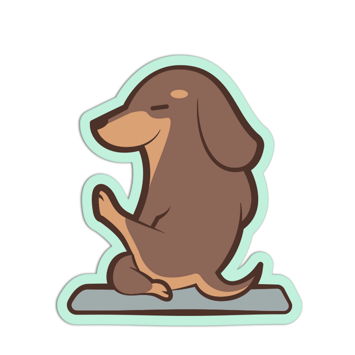 Zen Sitter - Yoga Dachshund Sticker - The Stkr Store