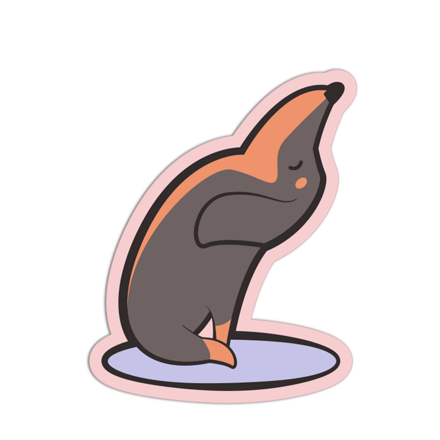 Toe-Toucher - Yoga Dachshund Sticker - The Stkr Store