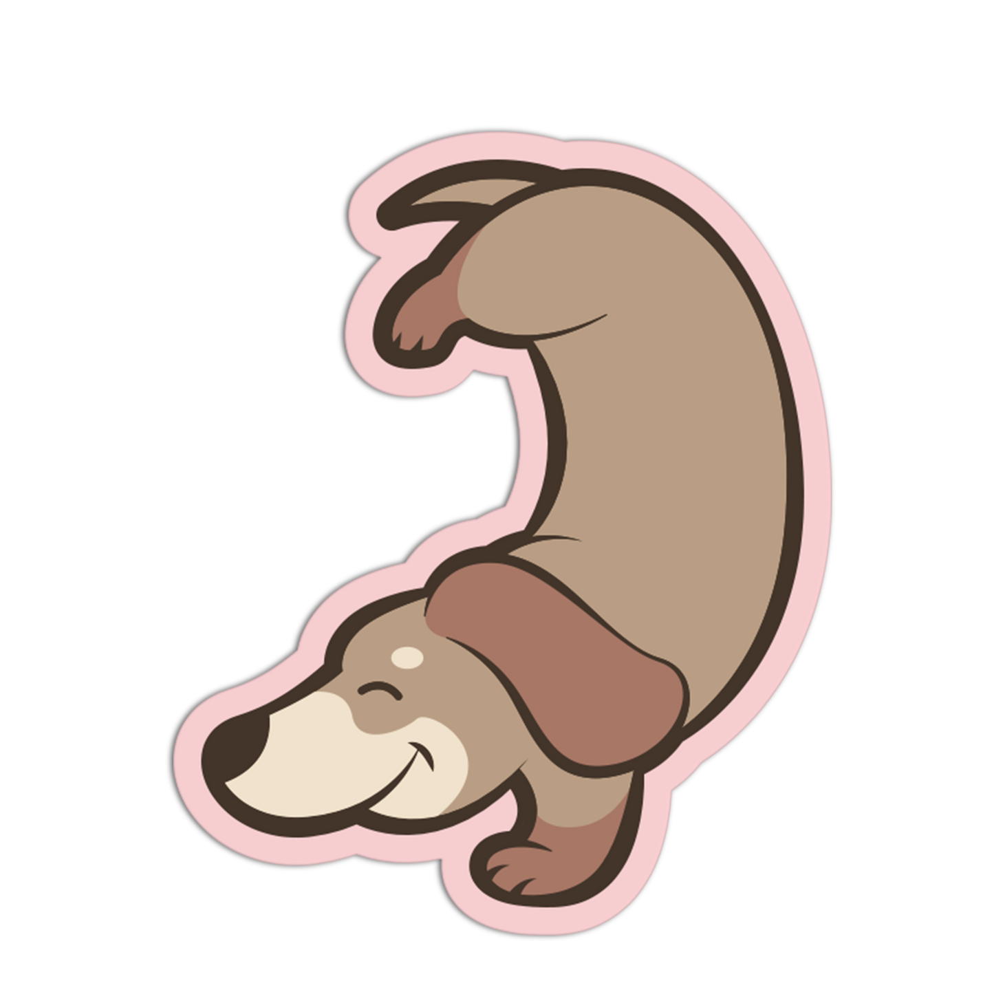 Paw-Stand - Yoga Dachshund Sticker - The Stkr Store