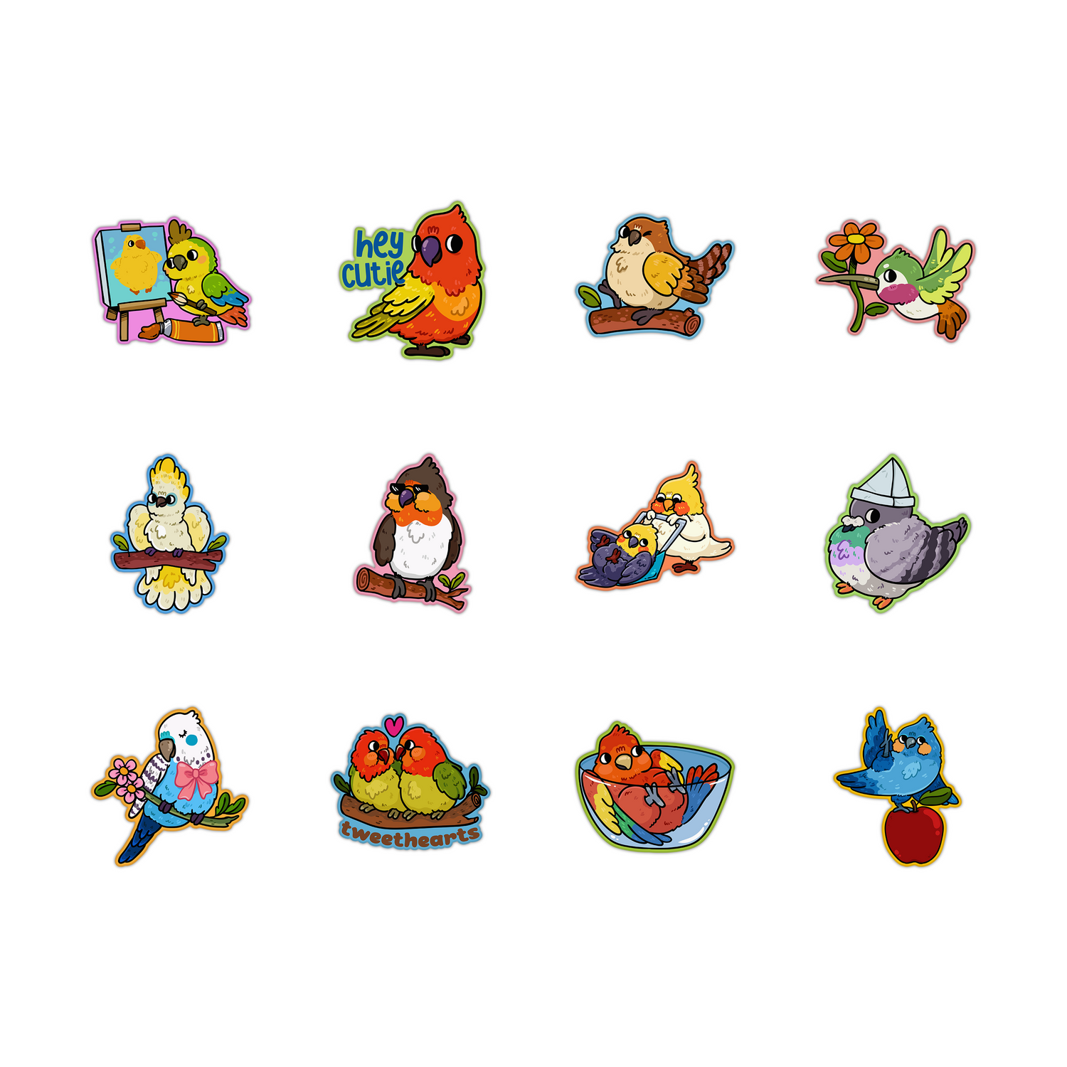 Bird Textured Stickers