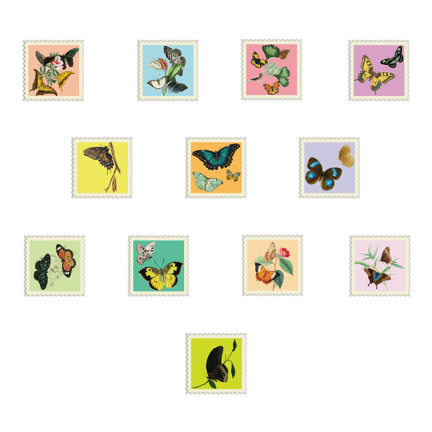 Butterfly Stamps Collection Stickers