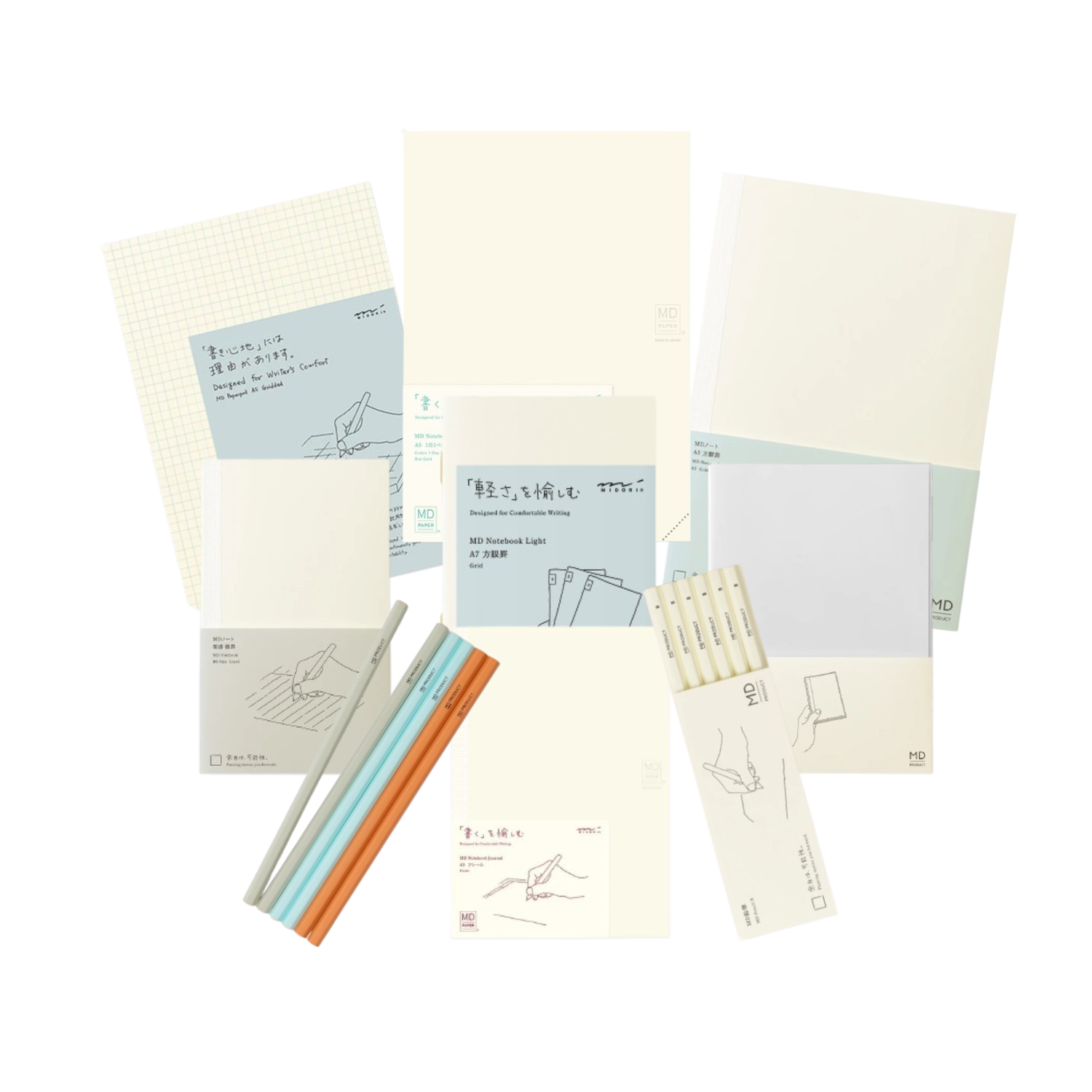 someone illustrating a dog on an a4 midori paper pad