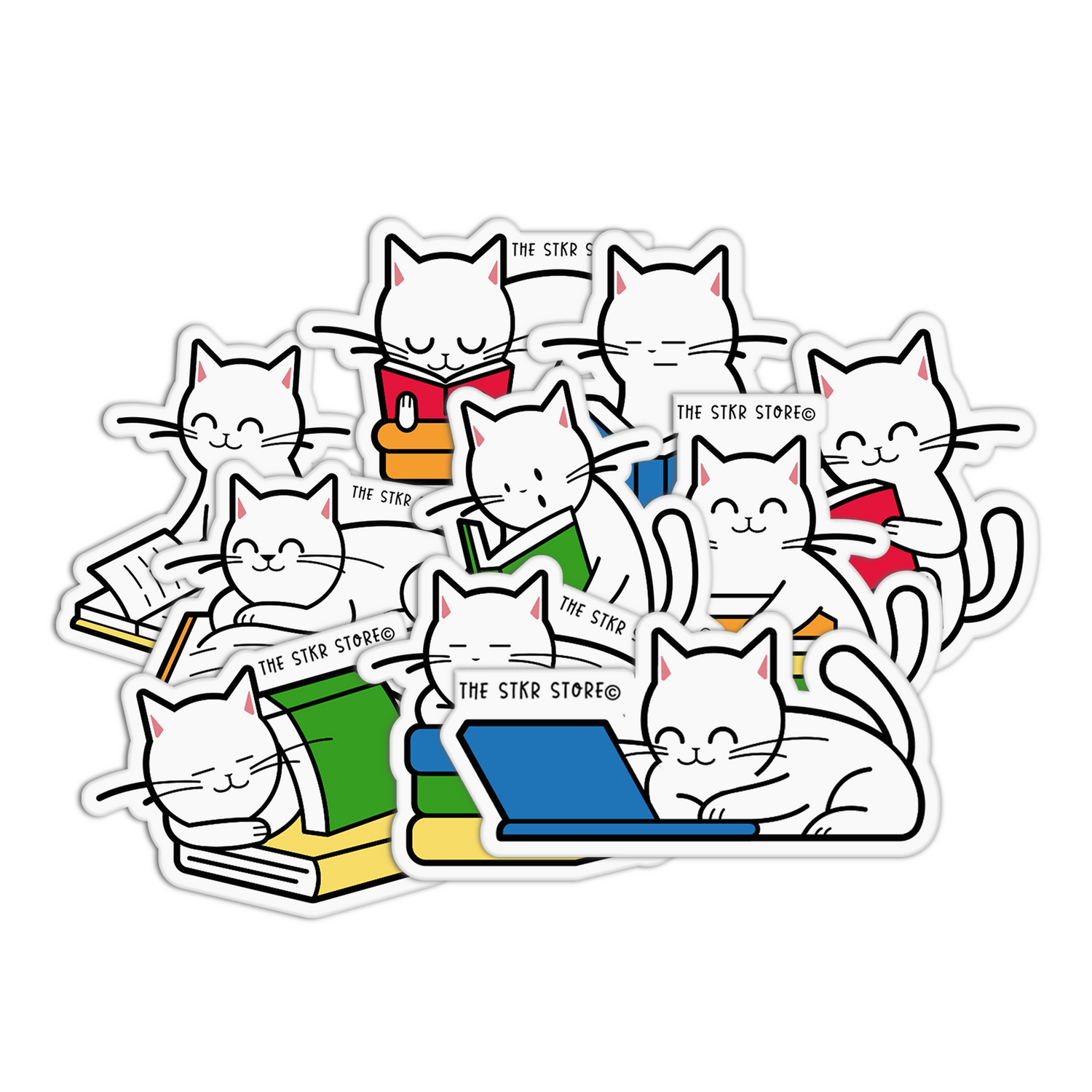Cat Studying Stickers