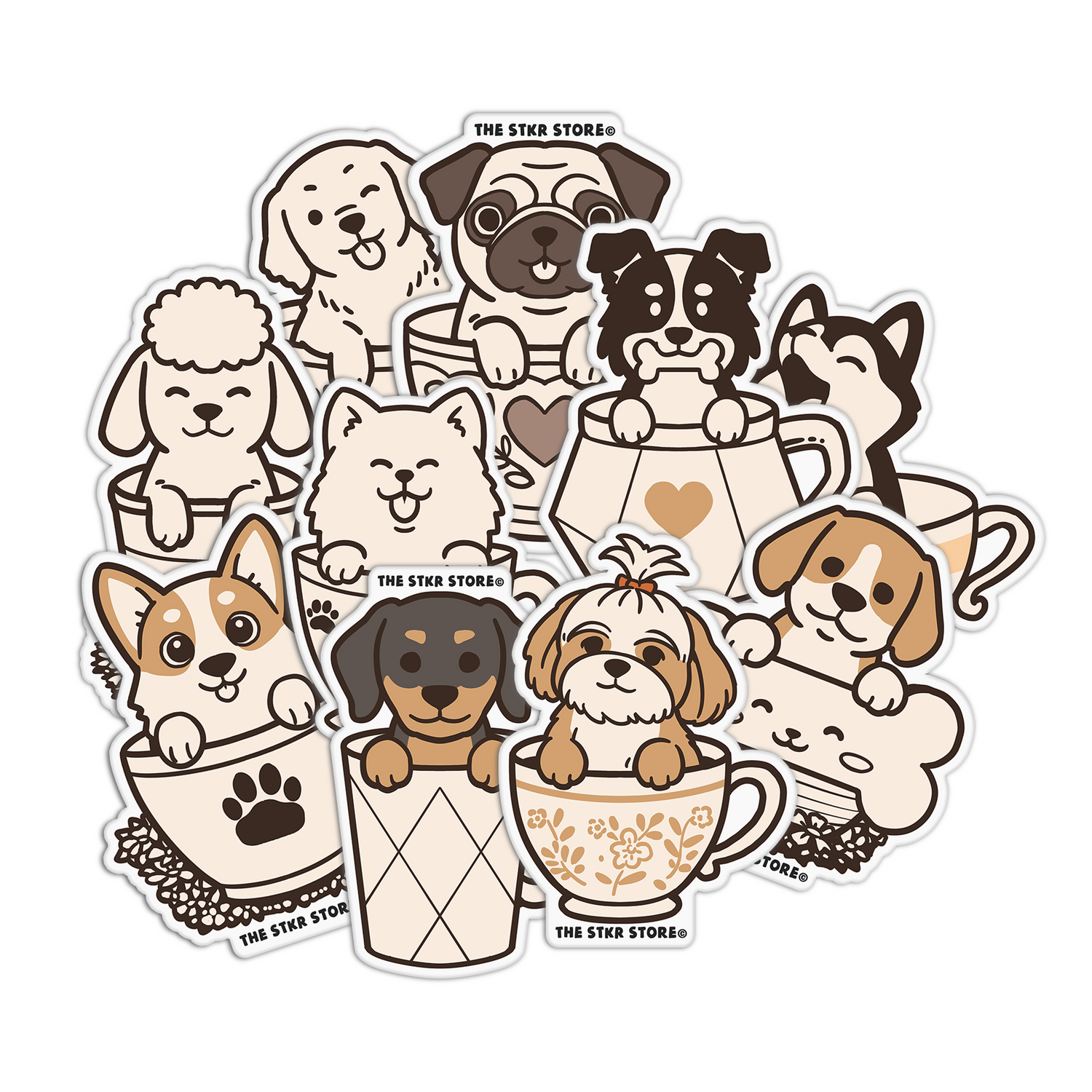 Dog in a Cup Sticker