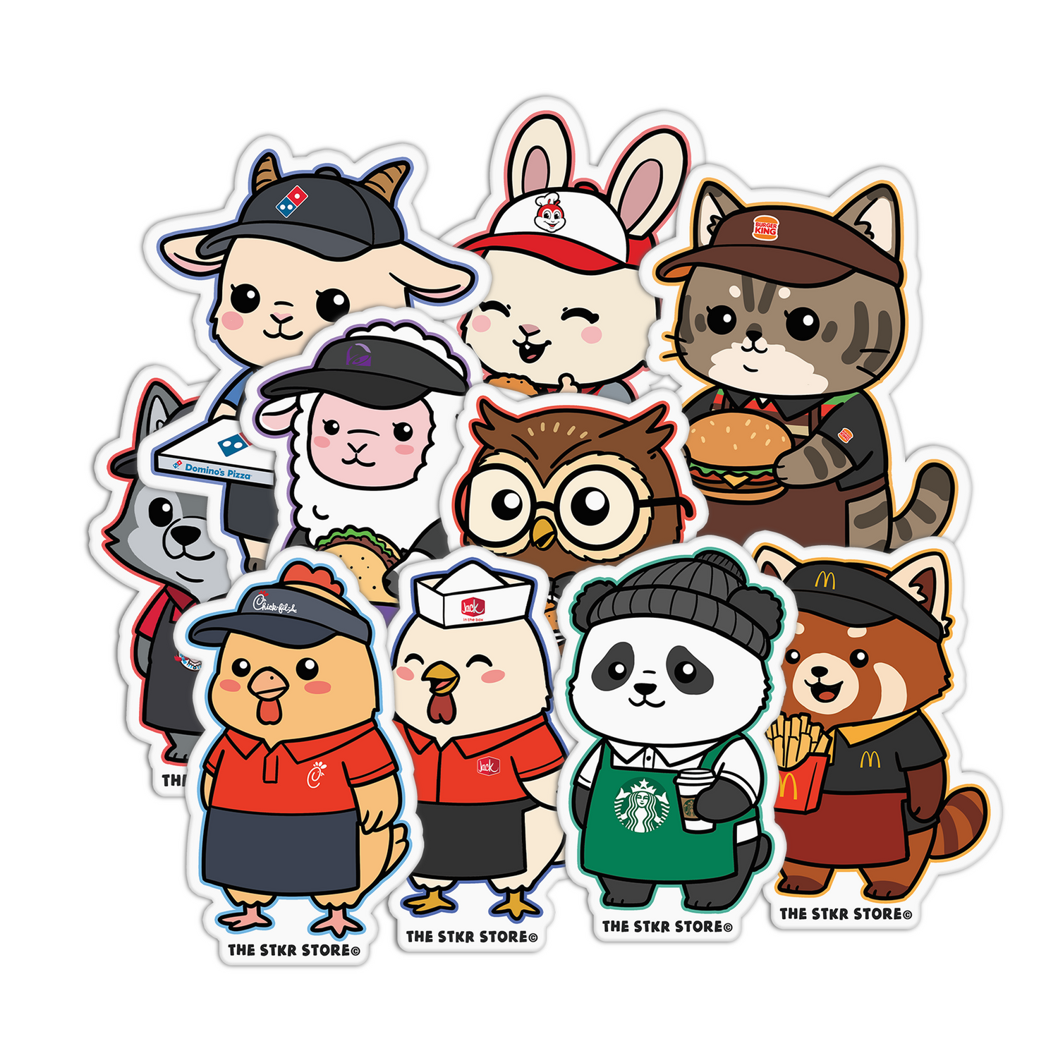 Fastfood Animals Sticker