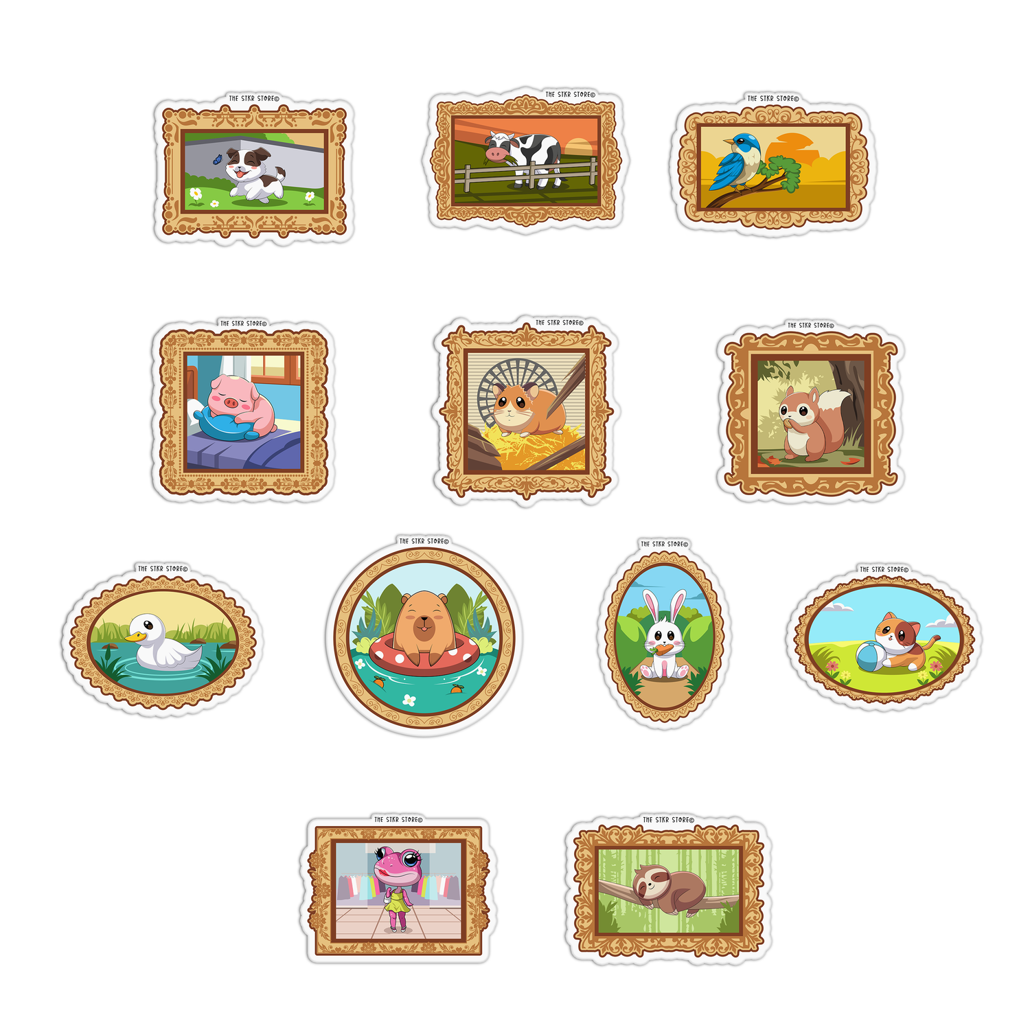 Framed Animal Stickers
