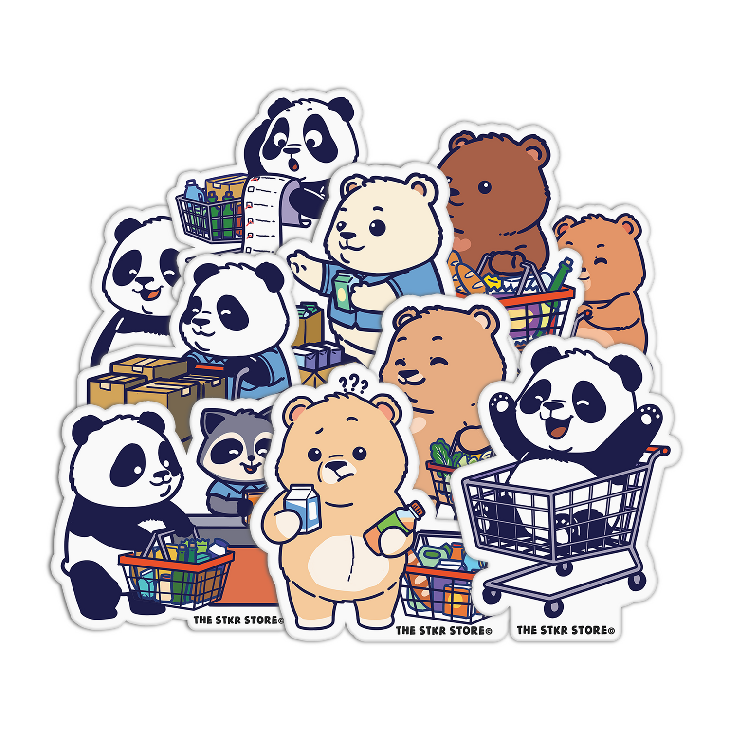 Shopping Bears Stickers
