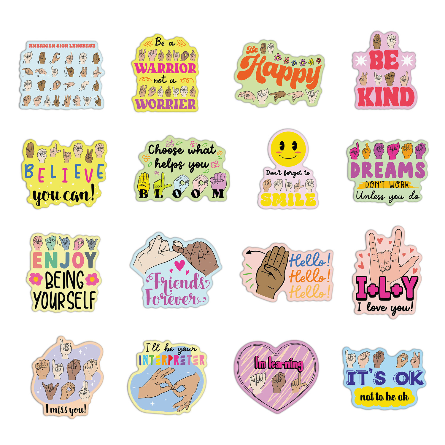 American Sign Language Stickers
