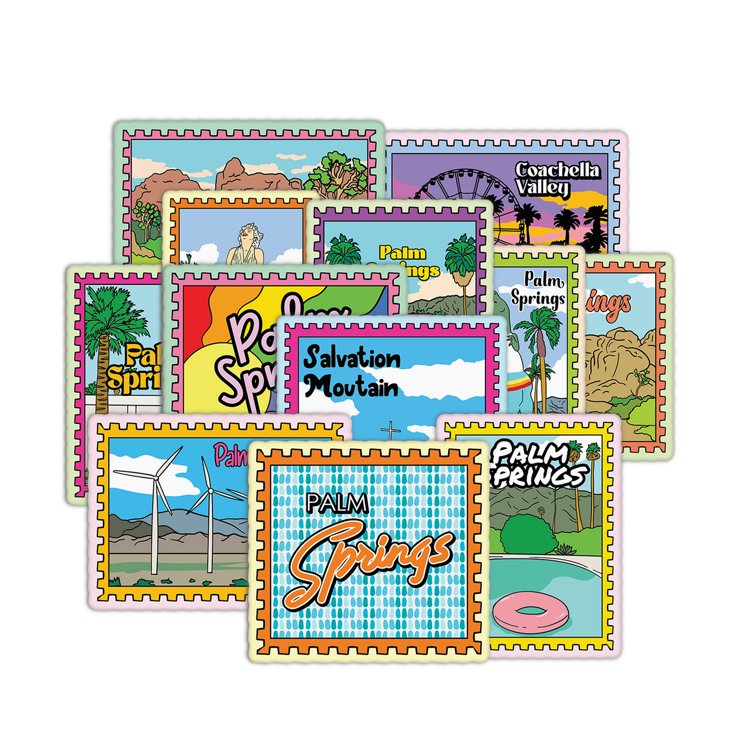 Palm Springs Stamps Stickers