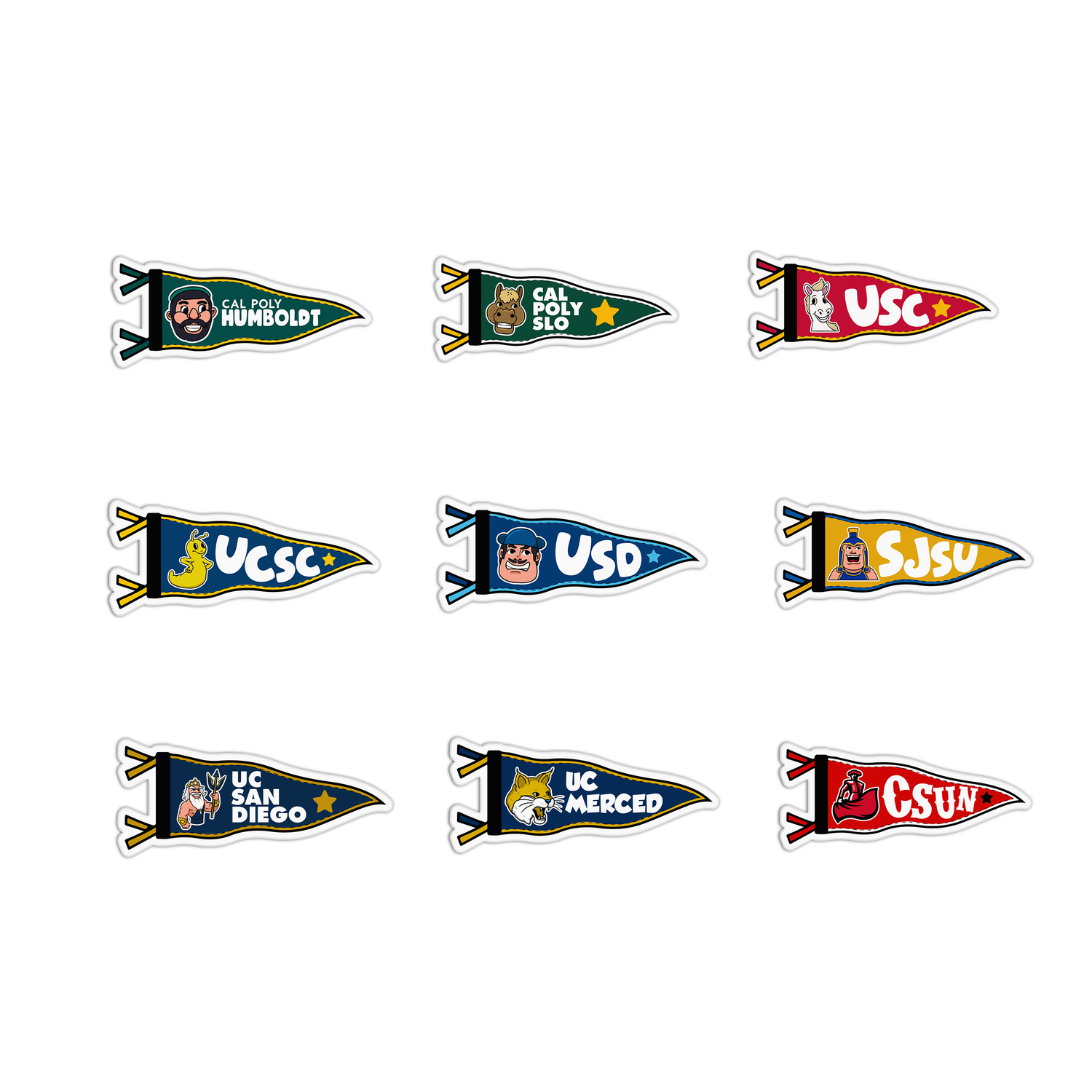 University Flags Stickers