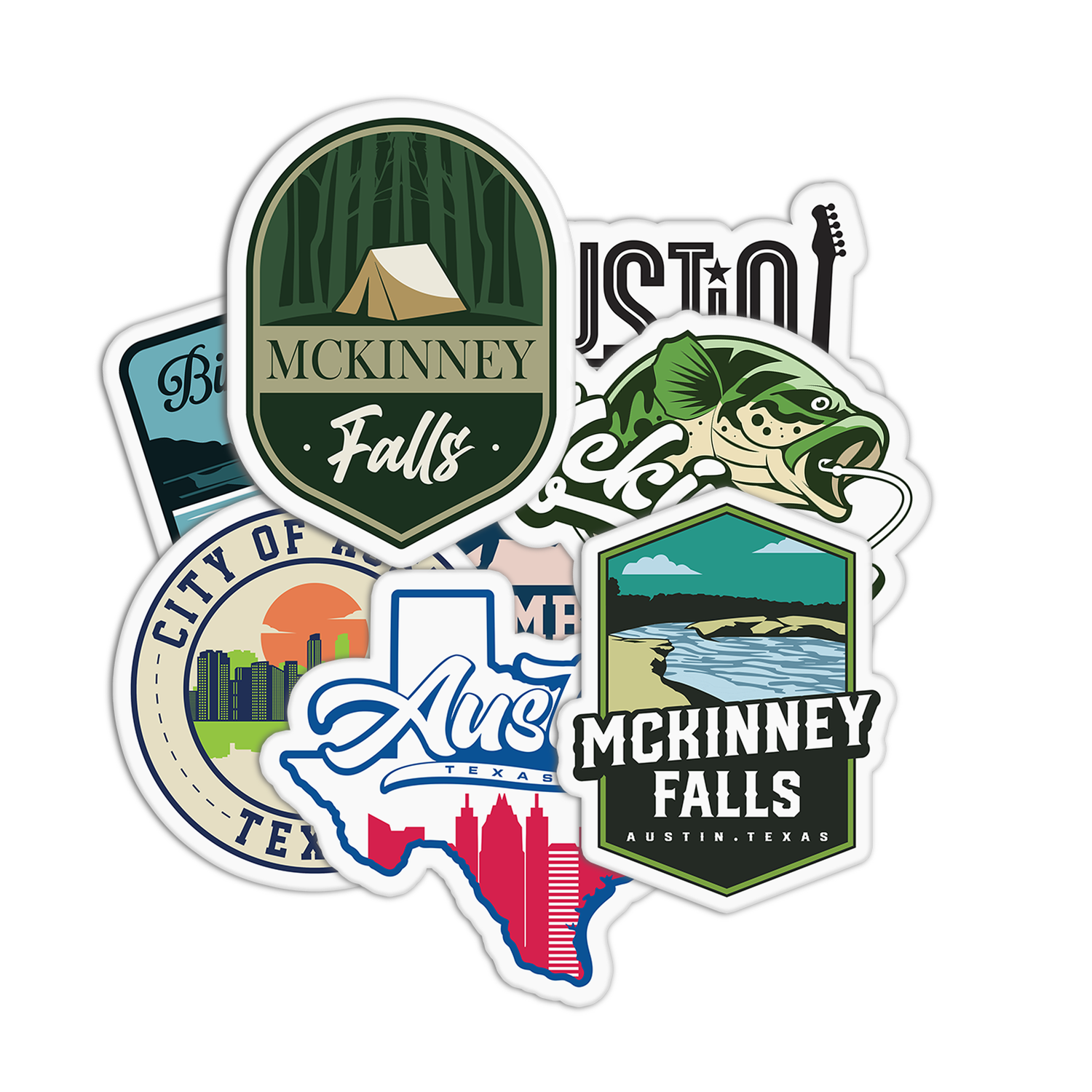 Travel Series Austin Texas Stickers