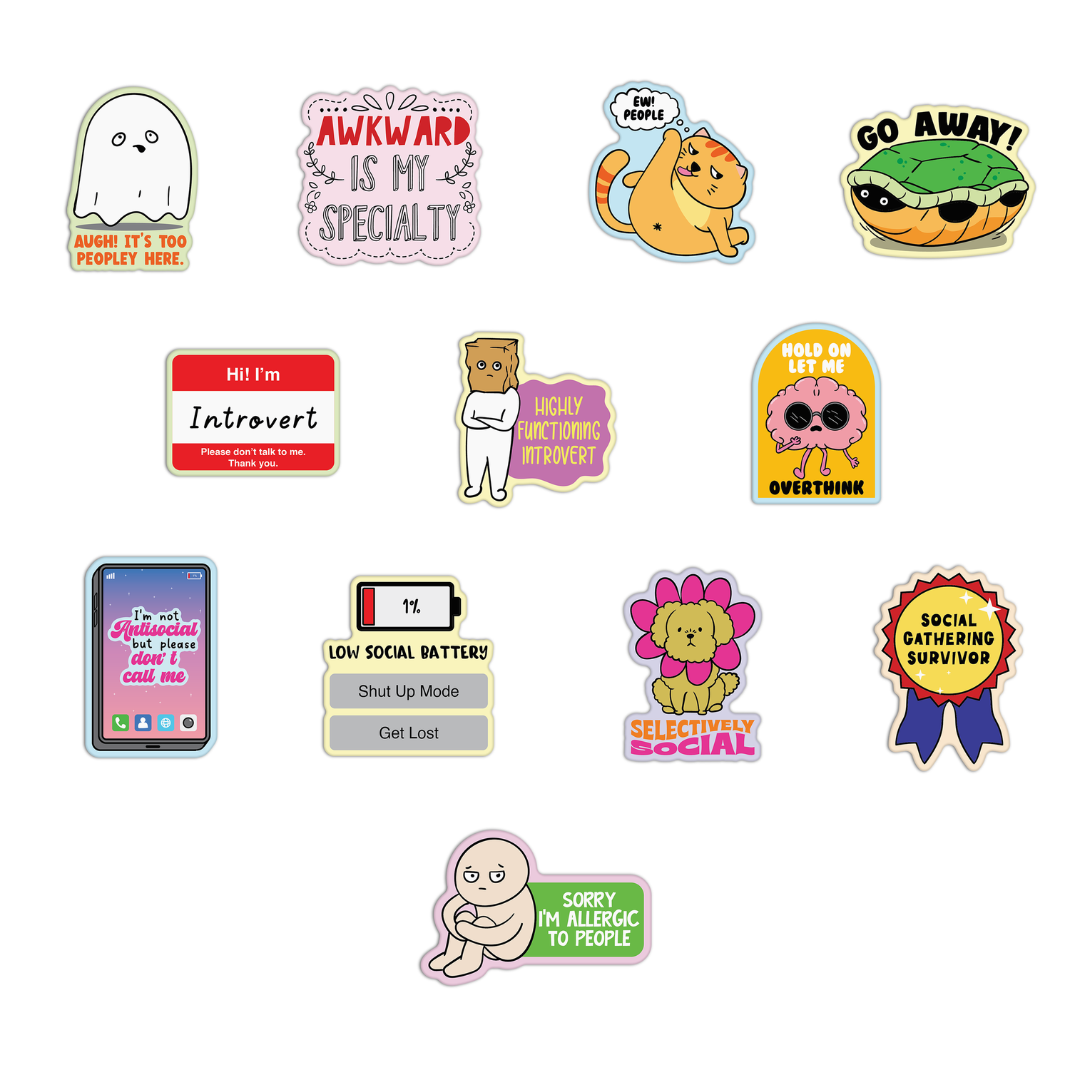 Introvert Stickers