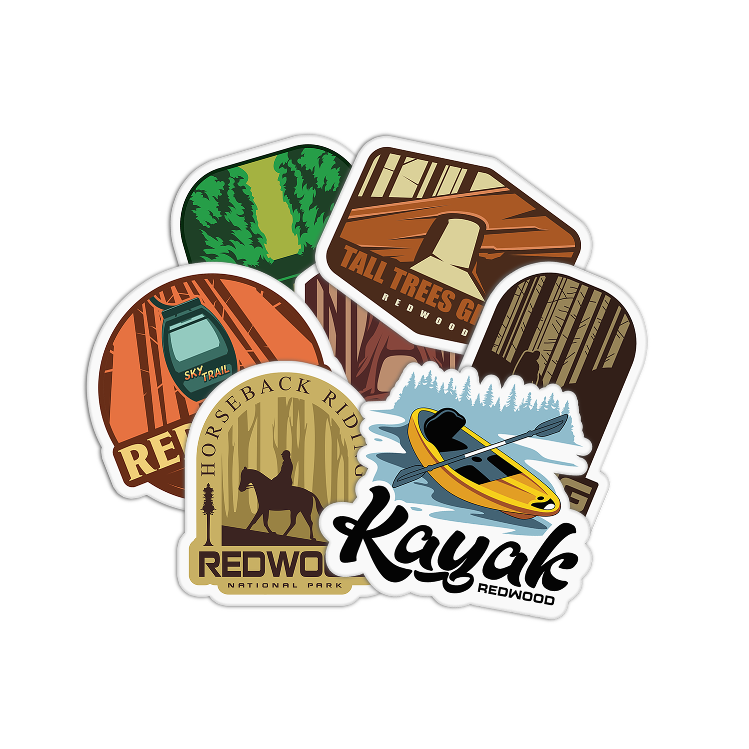 Travel Series Redwood Stickers