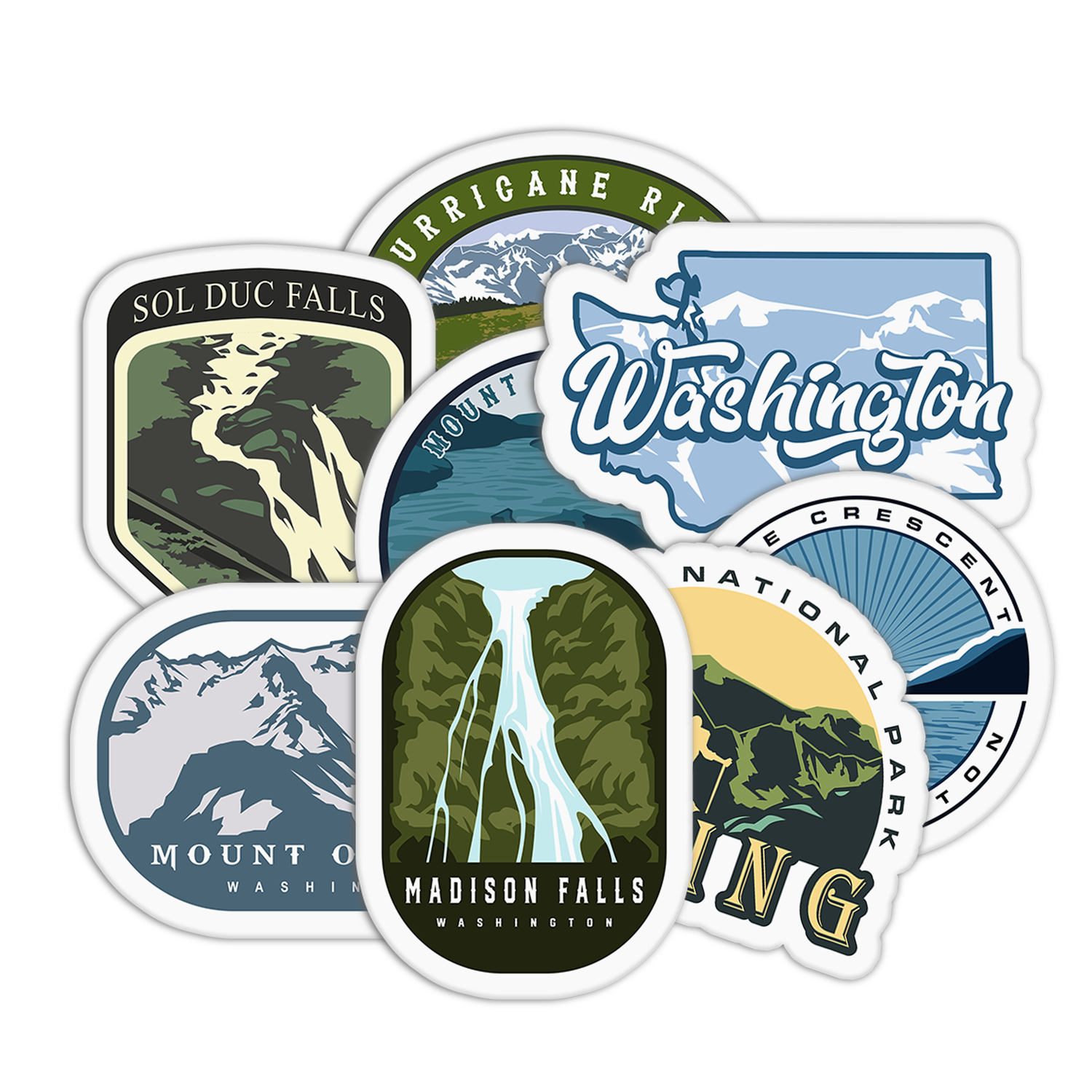 Travel Series Washington Stickers