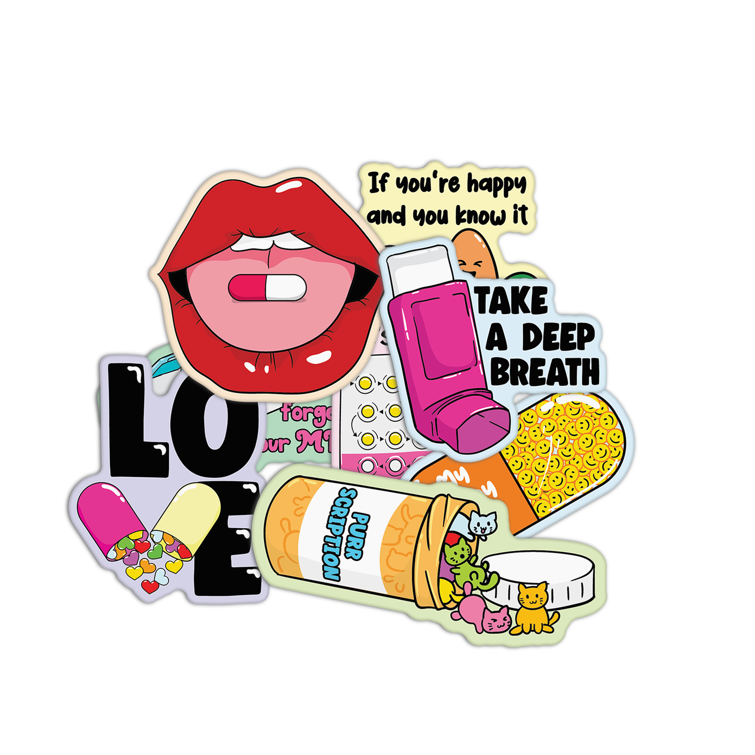 Medication Textured Stickers