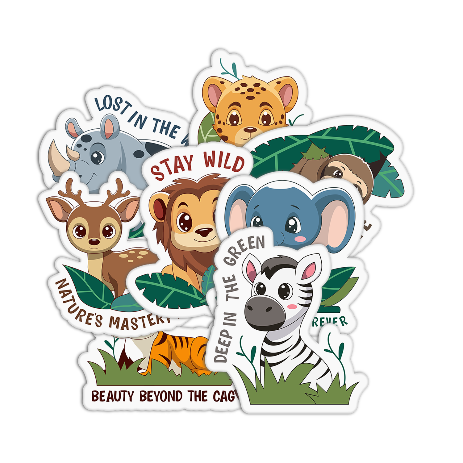 Wildlife Textured Stickers
