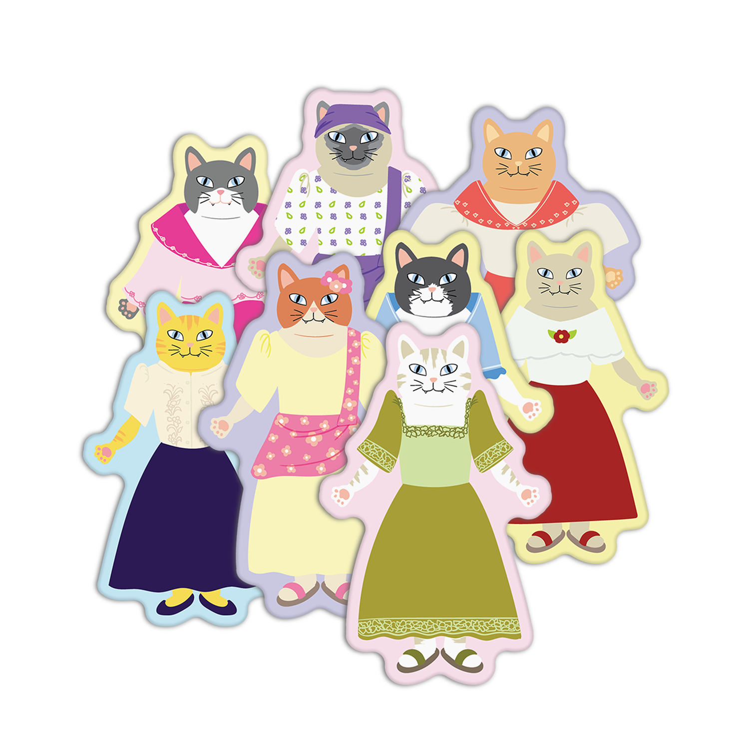Filipiniana Cat Textured Stickers
