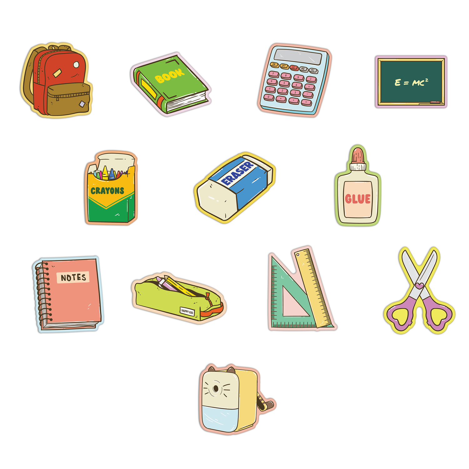 School Supplies Stickers